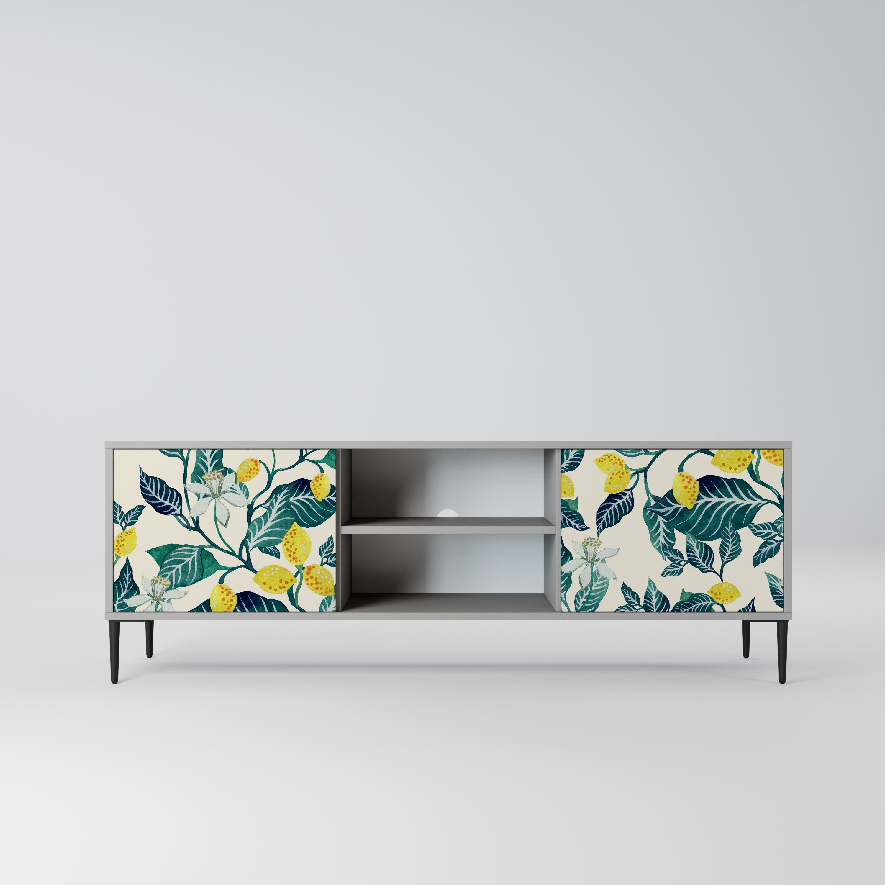 LEMON TREE Móvel de TV com 2 Portas em Acabamento Cinzento