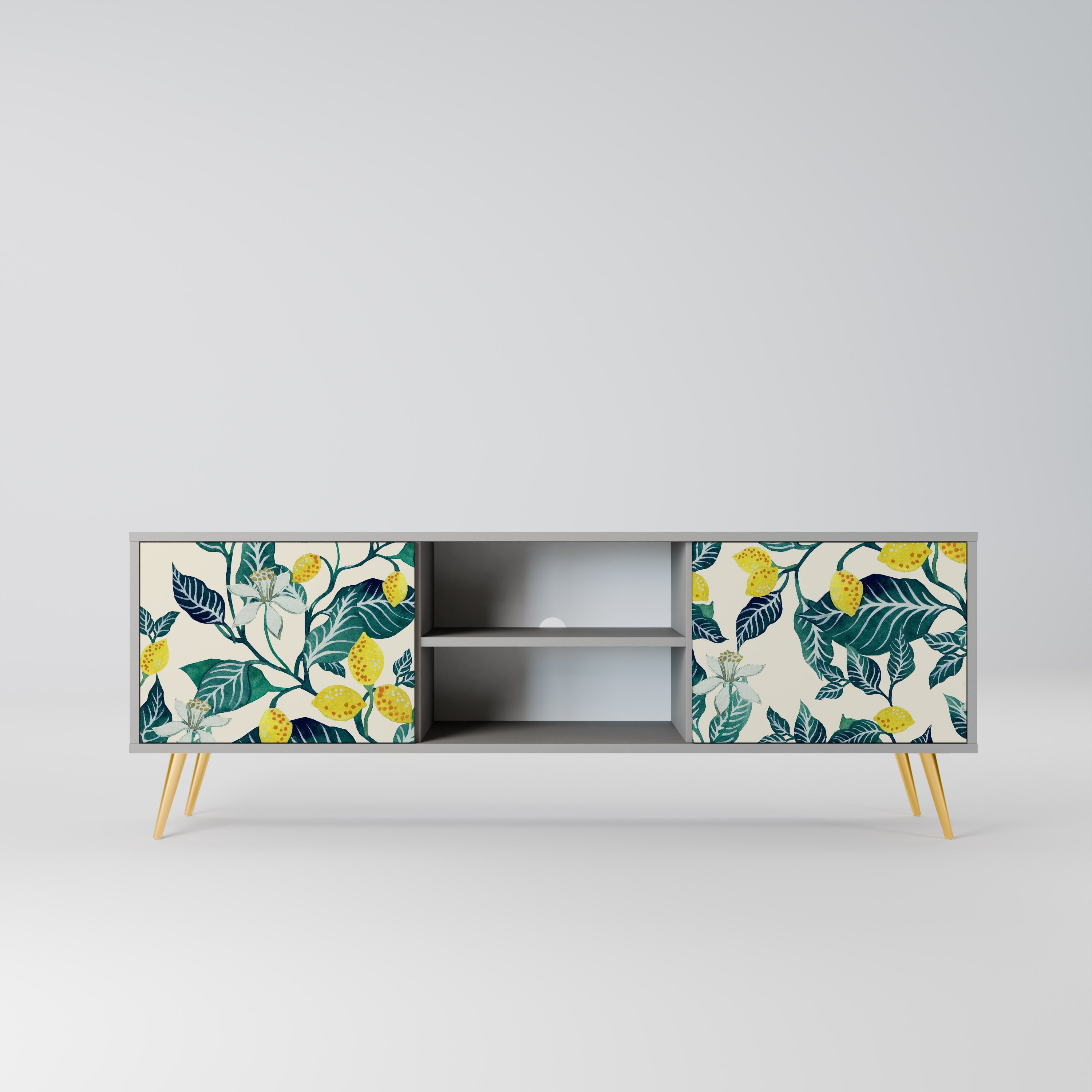 LEMON TREE Móvel de TV com 2 Portas em Acabamento Cinzento