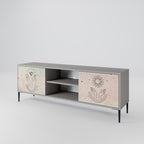 DELICATE BEAUTY 2-Door TV Stand in Grey Finish