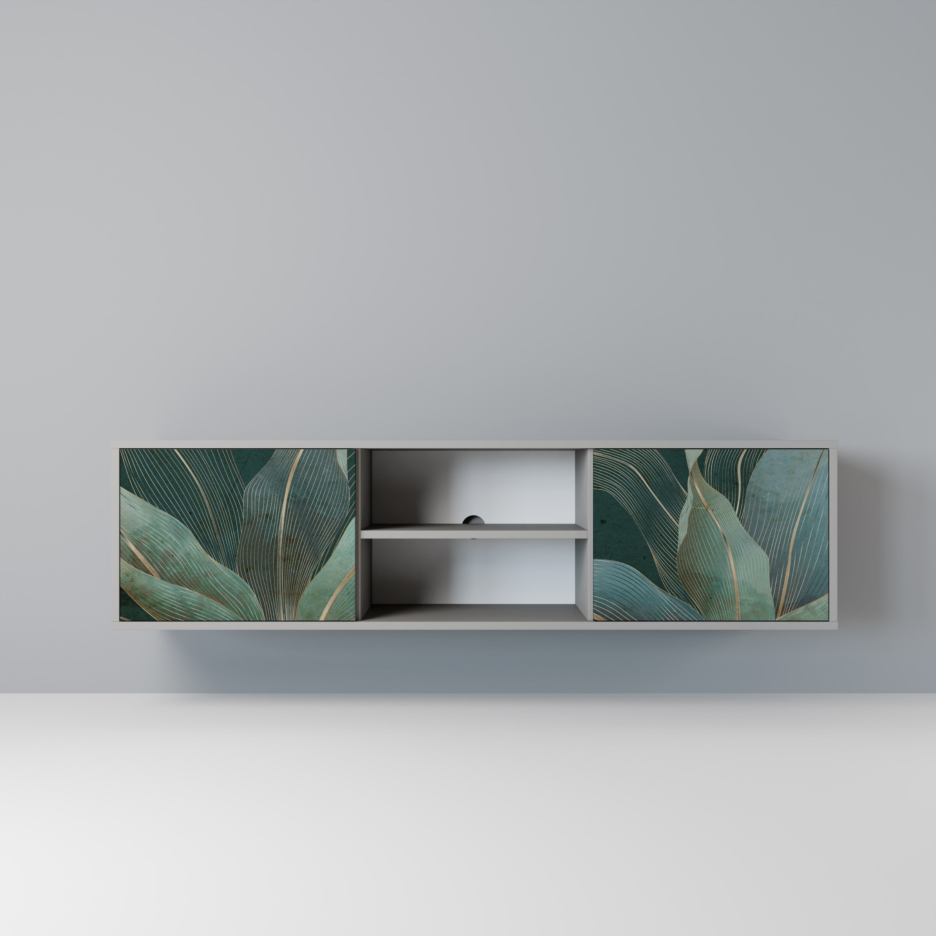 ROYAL GREEN Móvel de TV com 2 Portas em Acabamento Cinzento