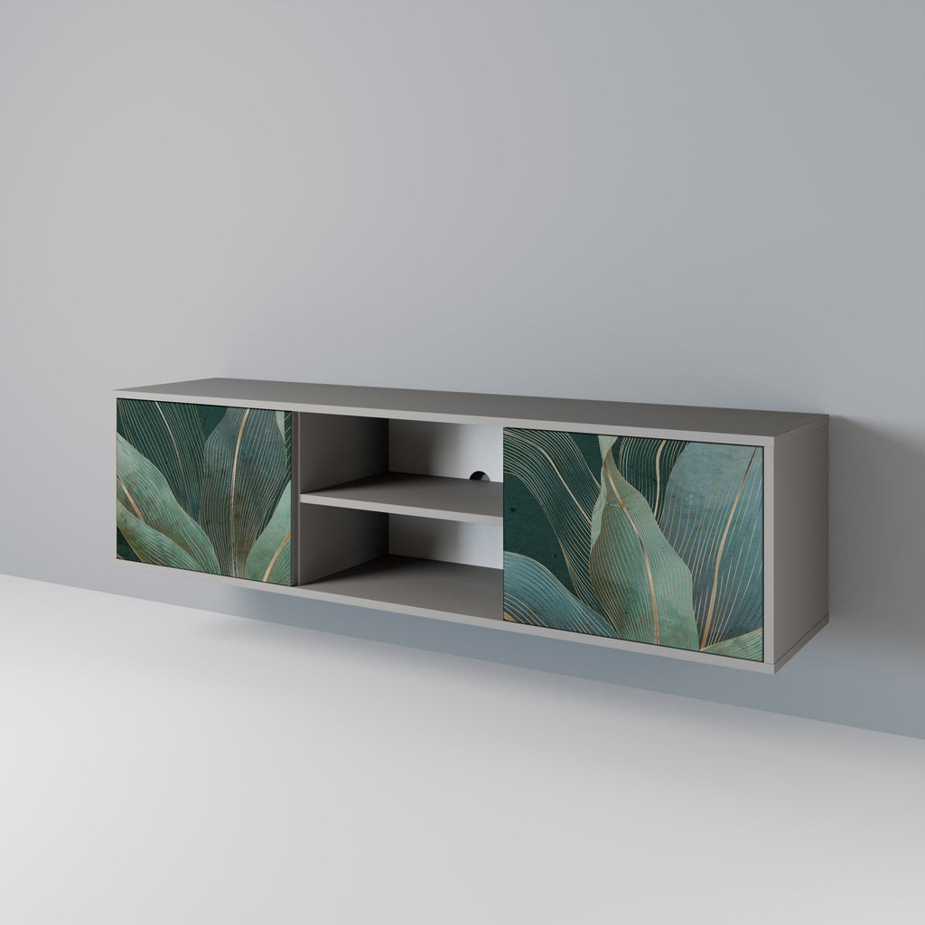 ROYAL GREEN 2-Door TV Stand in Grey Finish