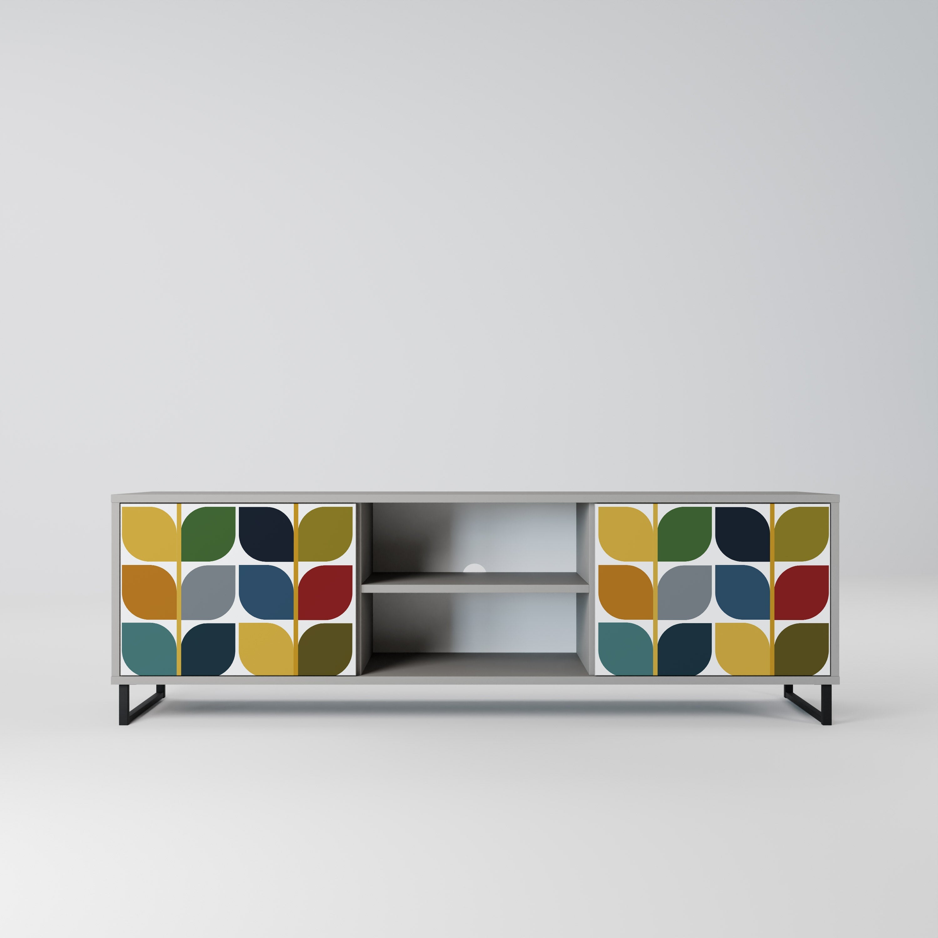 WEIGHTLESS HOURS Móvel de TV com 2 Portas em Acabamento Cinzento