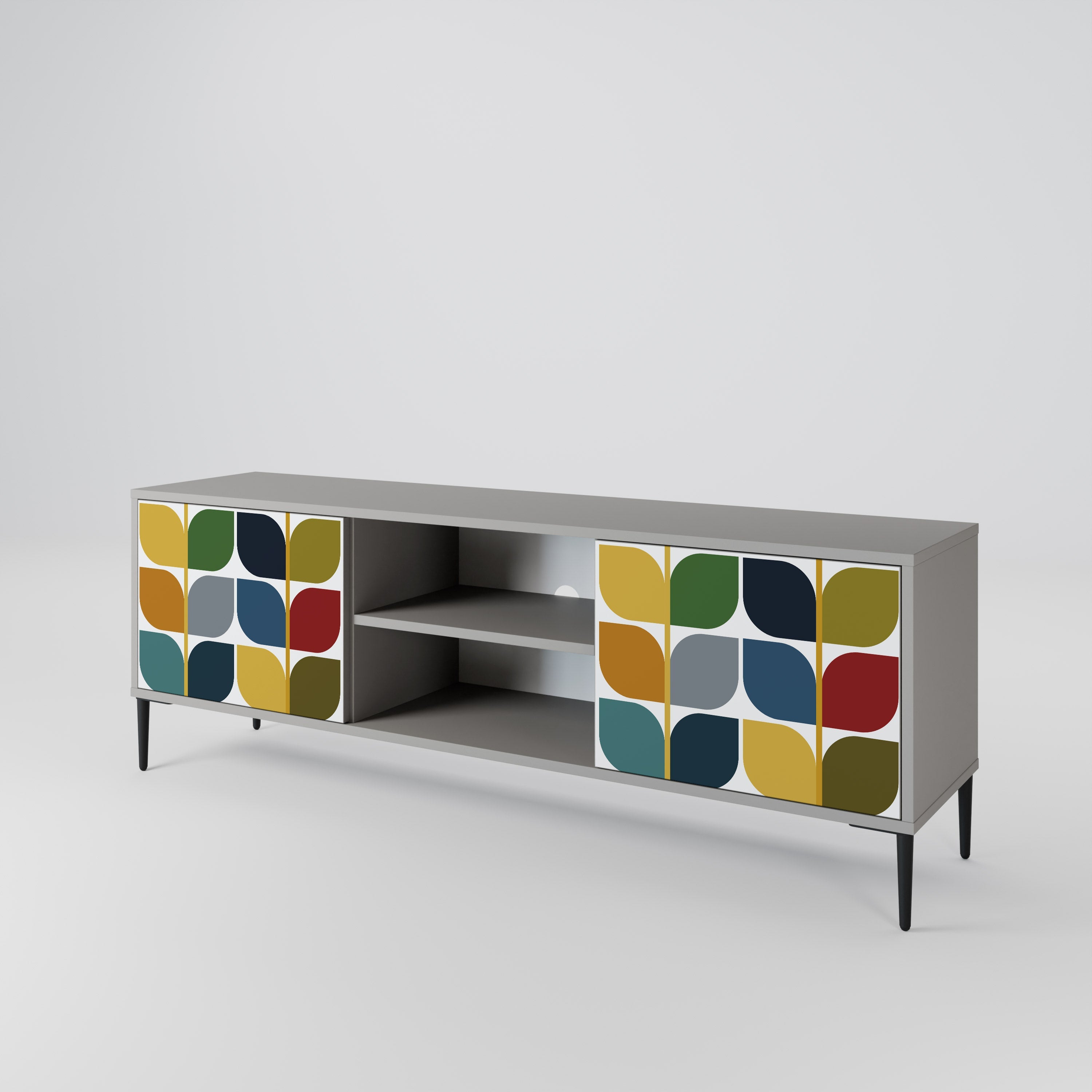 WEIGHTLESS HOURS Móvel de TV com 2 Portas em Acabamento Cinzento