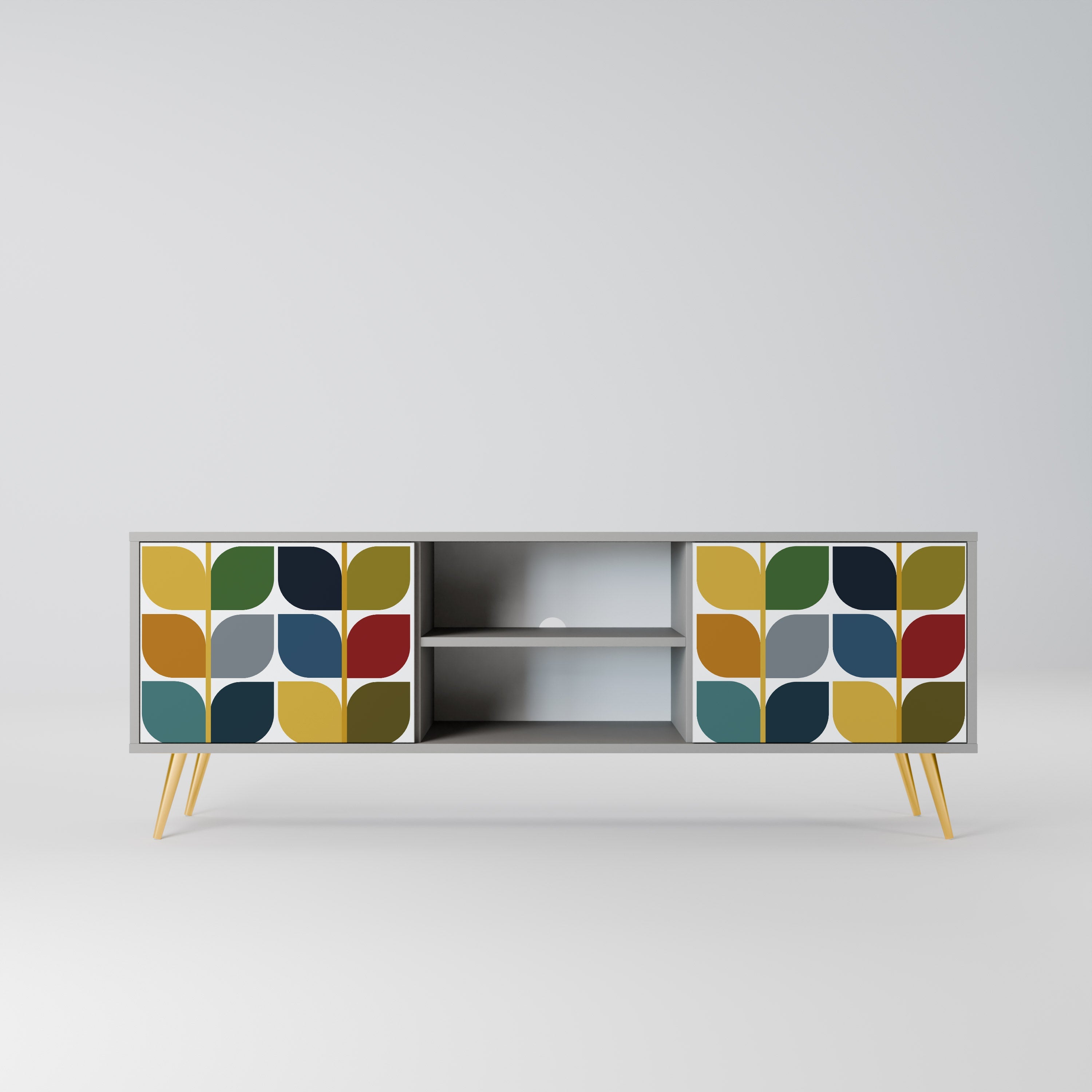 WEIGHTLESS HOURS Móvel de TV com 2 Portas em Acabamento Cinzento