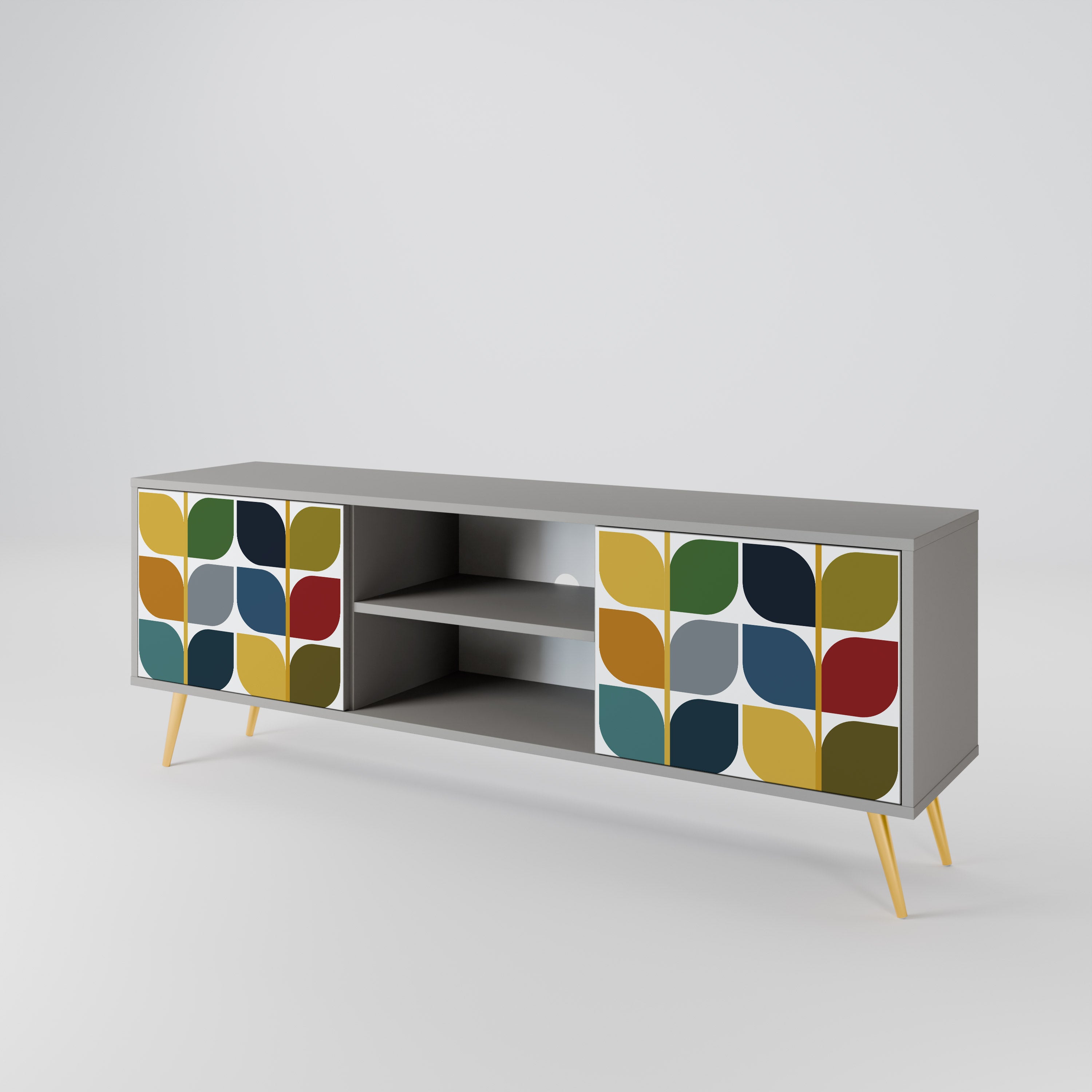 WEIGHTLESS HOURS Móvel de TV com 2 Portas em Acabamento Cinzento