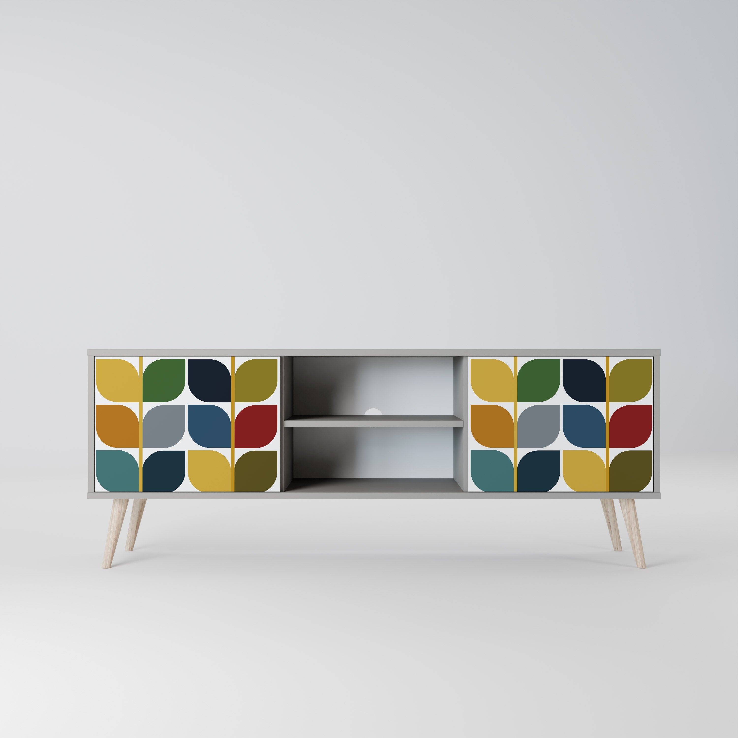 WEIGHTLESS HOURS Móvel de TV com 2 Portas em Acabamento Cinzento