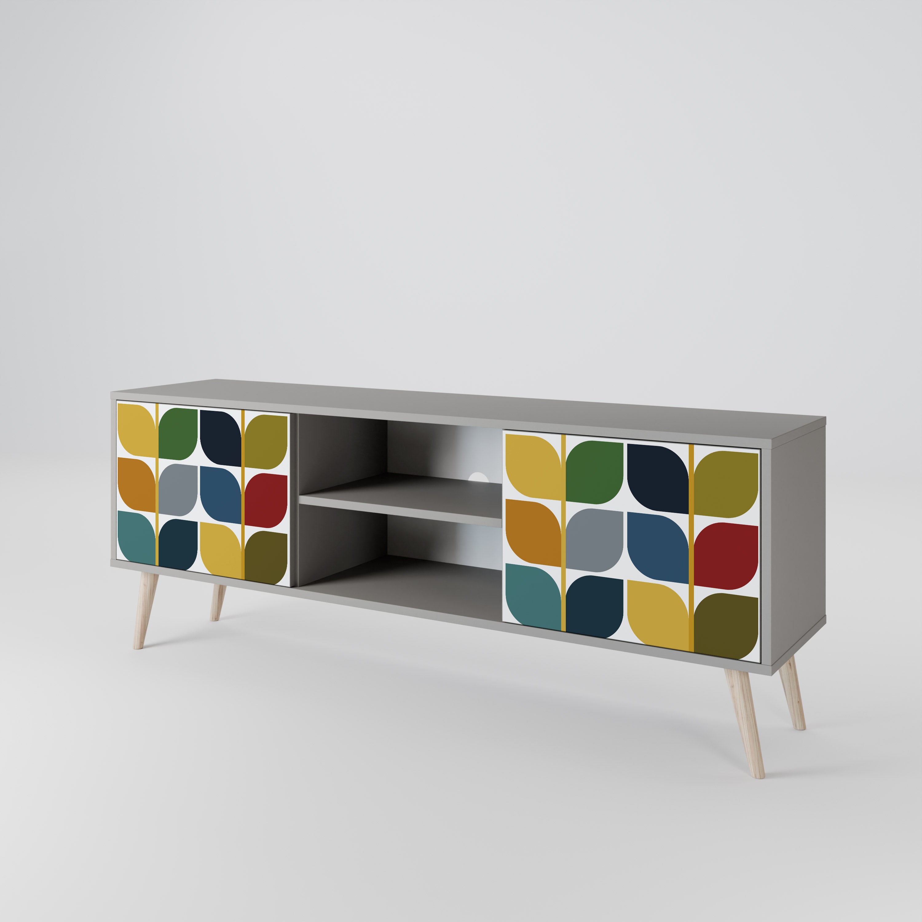 WEIGHTLESS HOURS Móvel de TV com 2 Portas em Acabamento Cinzento