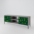 DESERT GREEN 2-Door TV Stand in Grey Finish