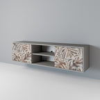 PASSING TIME 2-Door TV Stand in Grey Finish