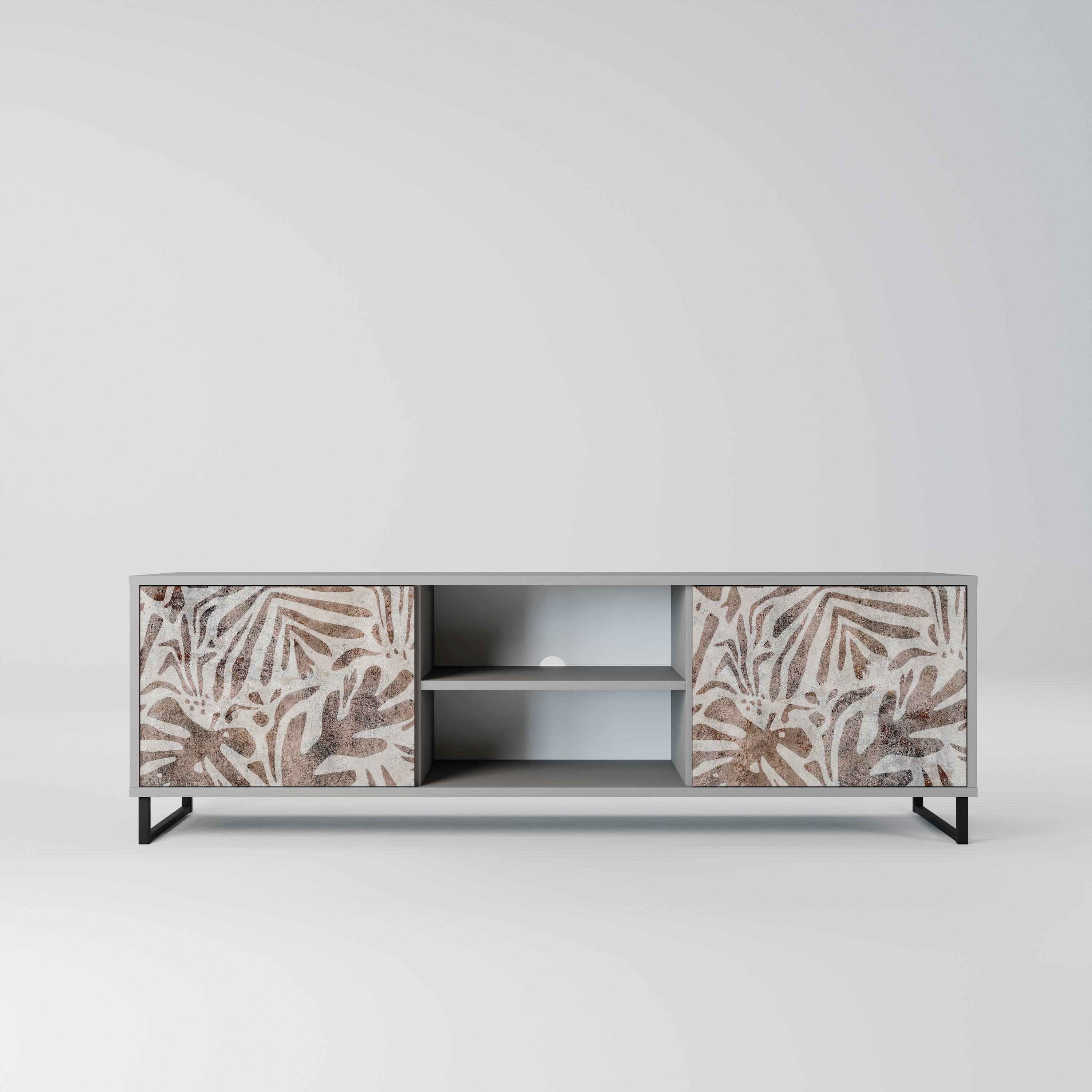 PASSING TIME Móvel de TV com 2 Portas em Acabamento Cinzento