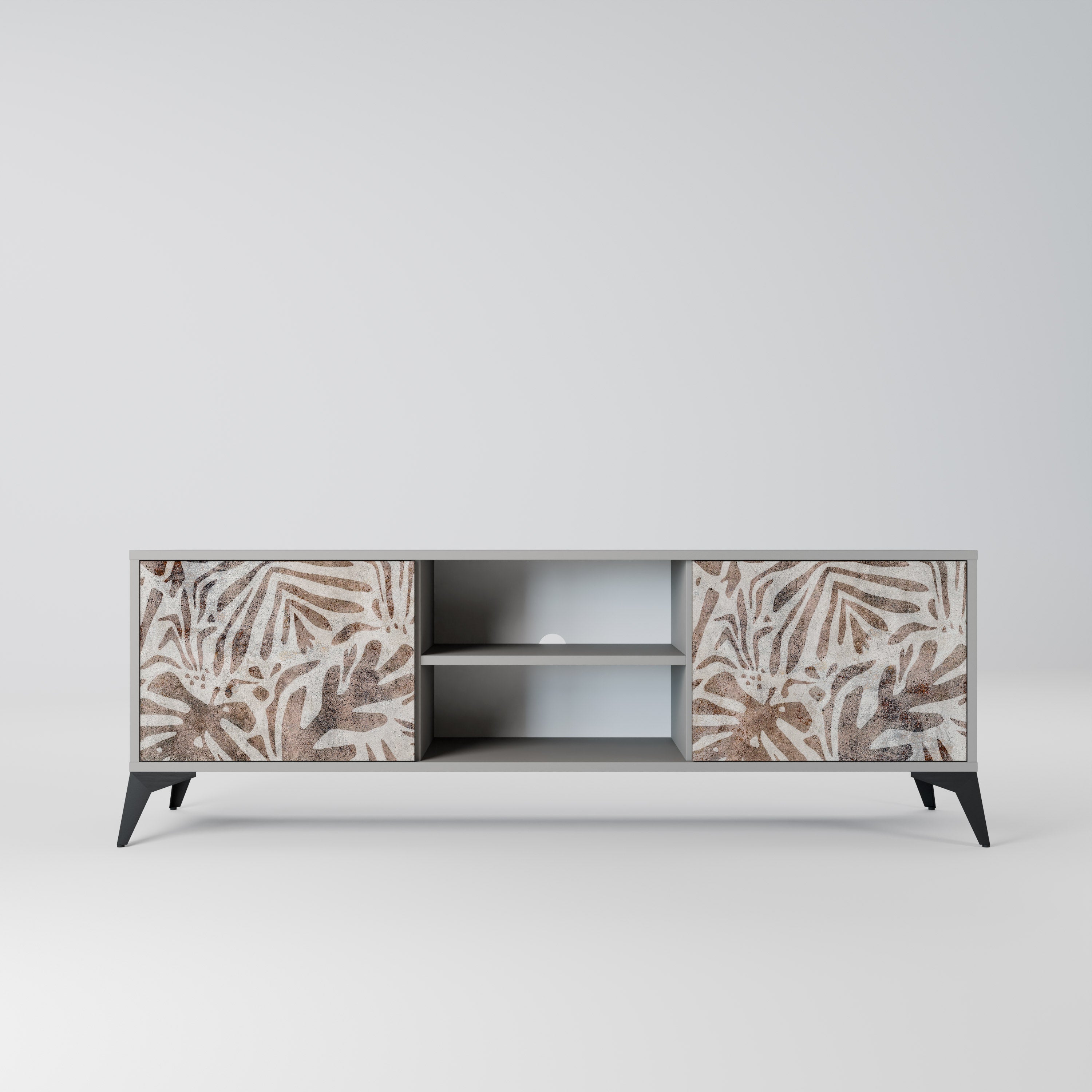 PASSING TIME Móvel de TV com 2 Portas em Acabamento Cinzento