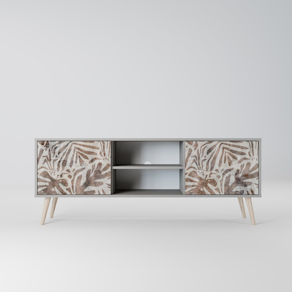 PASSING TIME 2-Door TV Stand in Grey Finish