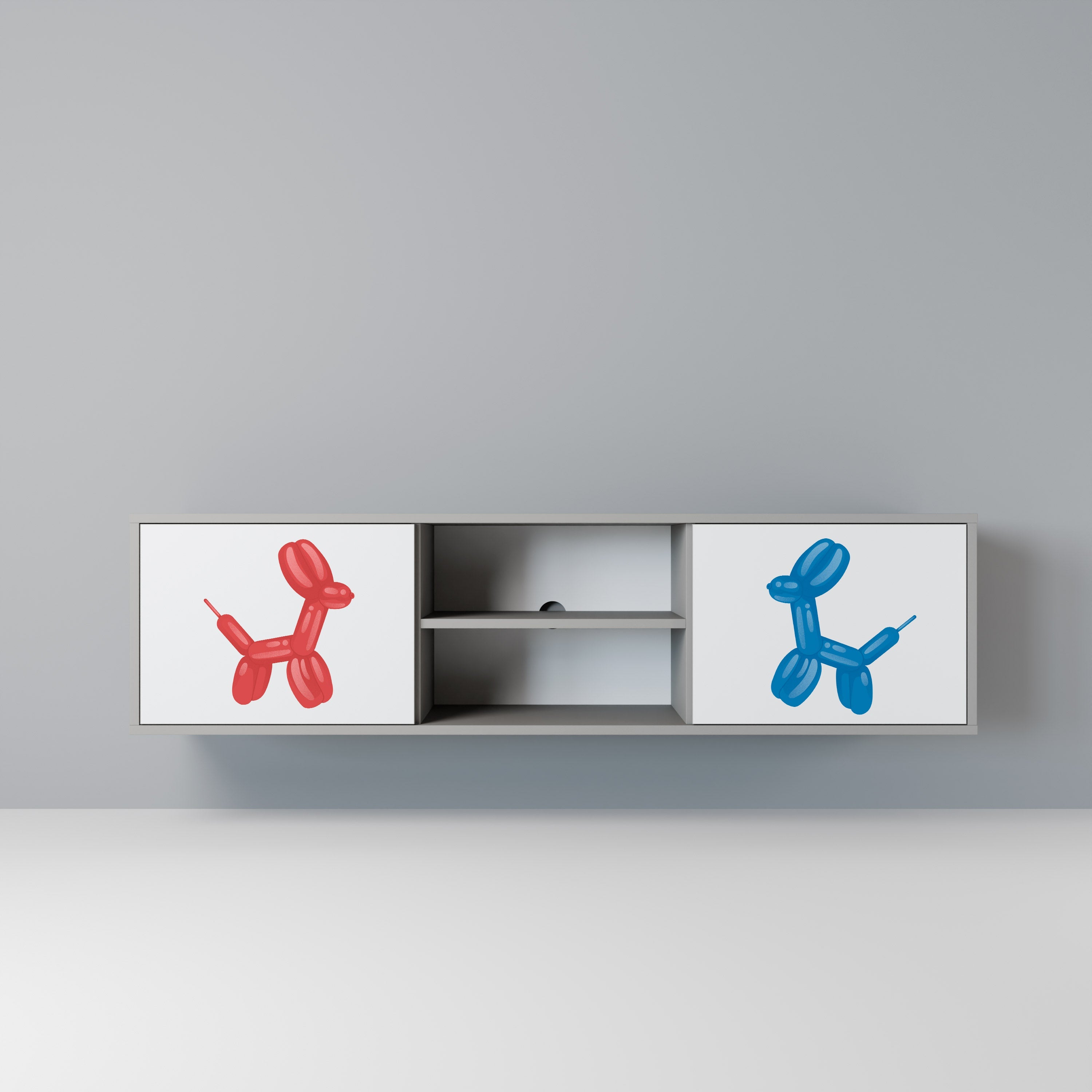 CHILDHOOD MEMORY Móvel de TV com 2 Portas em Acabamento Cinzento