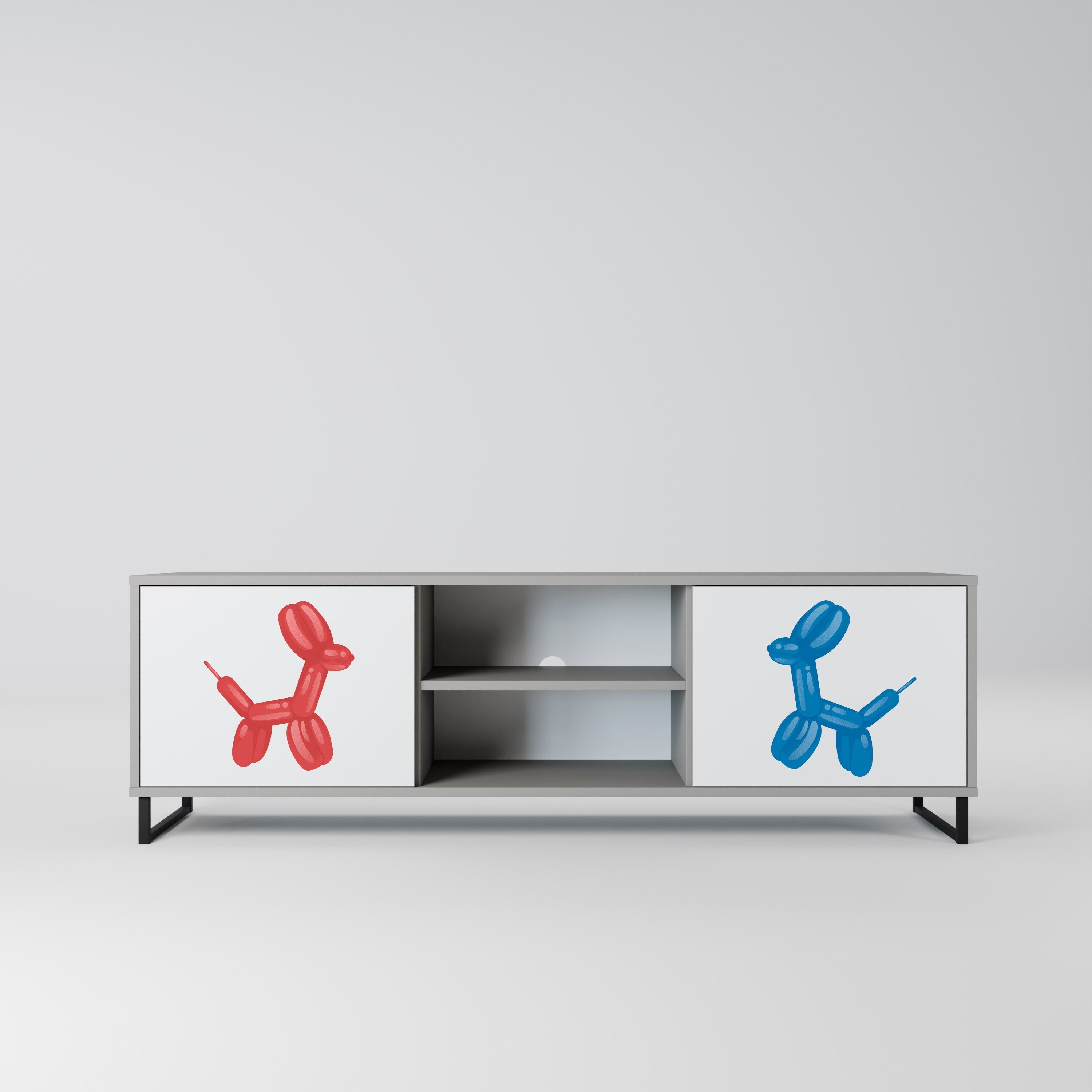 CHILDHOOD MEMORY Móvel de TV com 2 Portas em Acabamento Cinzento