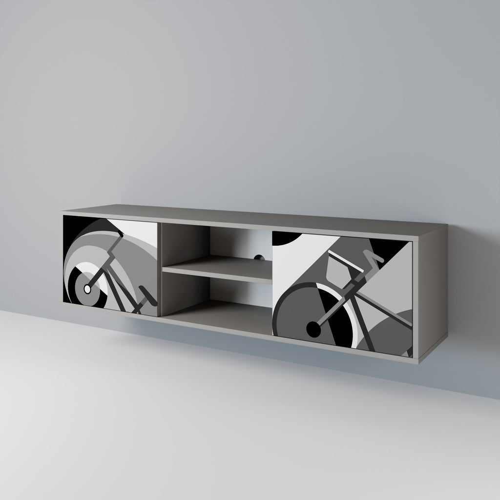 BIKE ENERGY Móvel de TV com 2 Portas em Acabamento Cinzento