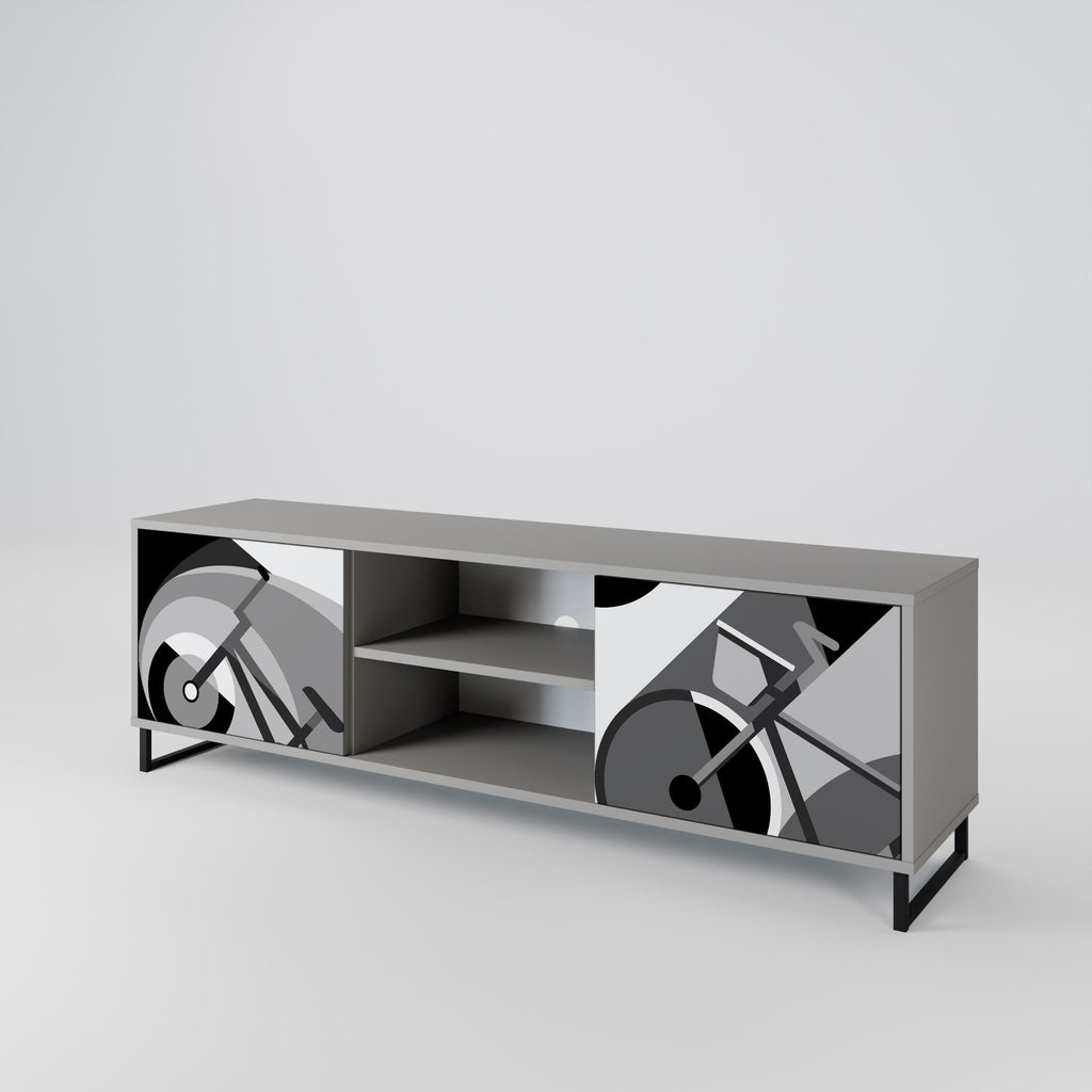 BIKE ENERGY Móvel de TV com 2 Portas em Acabamento Cinzento