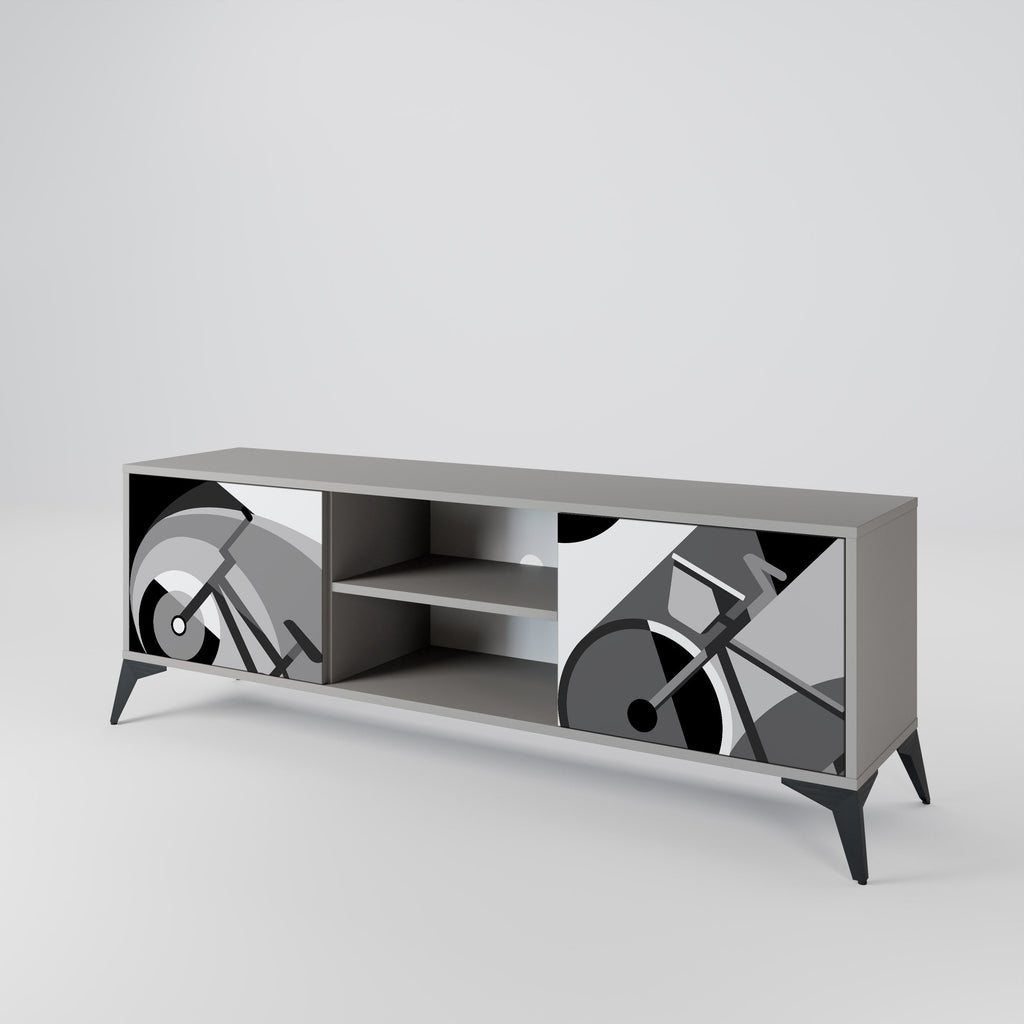 BIKE ENERGY Móvel de TV com 2 Portas em Acabamento Cinzento