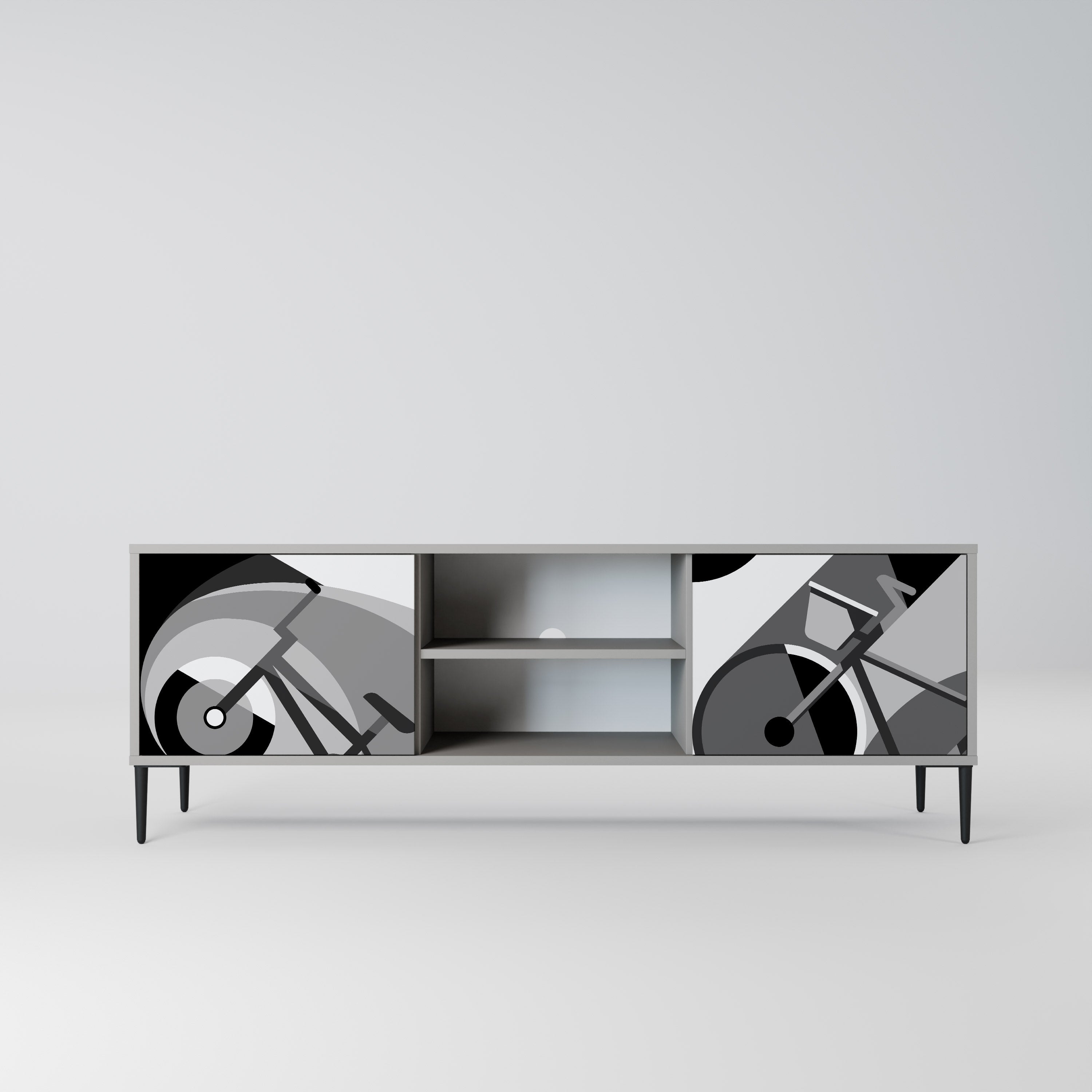 BIKE ENERGY Móvel de TV com 2 Portas em Acabamento Cinzento