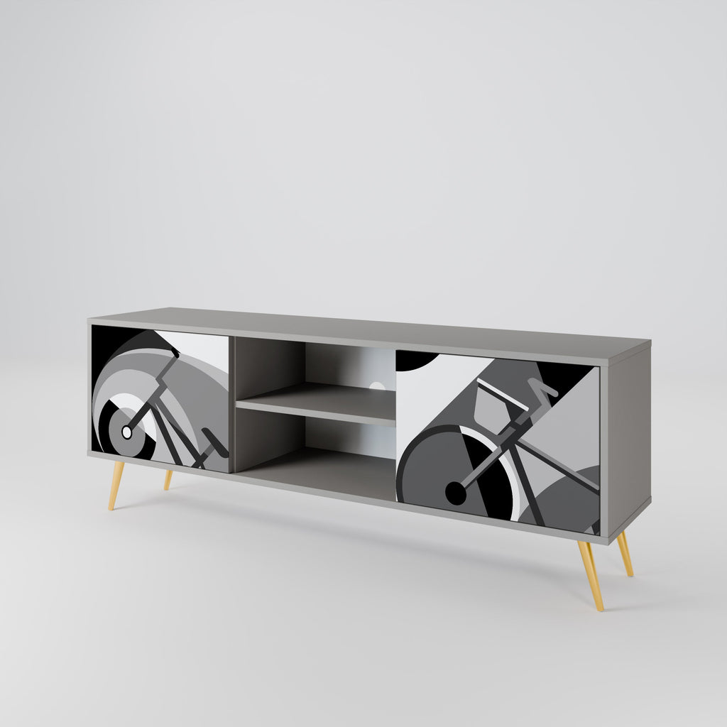 BIKE ENERGY Móvel de TV com 2 Portas em Acabamento Cinzento