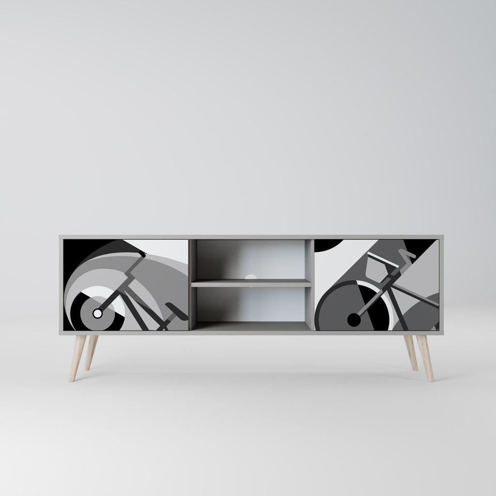 BIKE ENERGY Móvel de TV com 2 Portas em Acabamento Cinzento