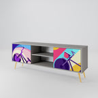 BIKE DREAMS Móvel de TV com 2 Portas em Acabamento Cinzento