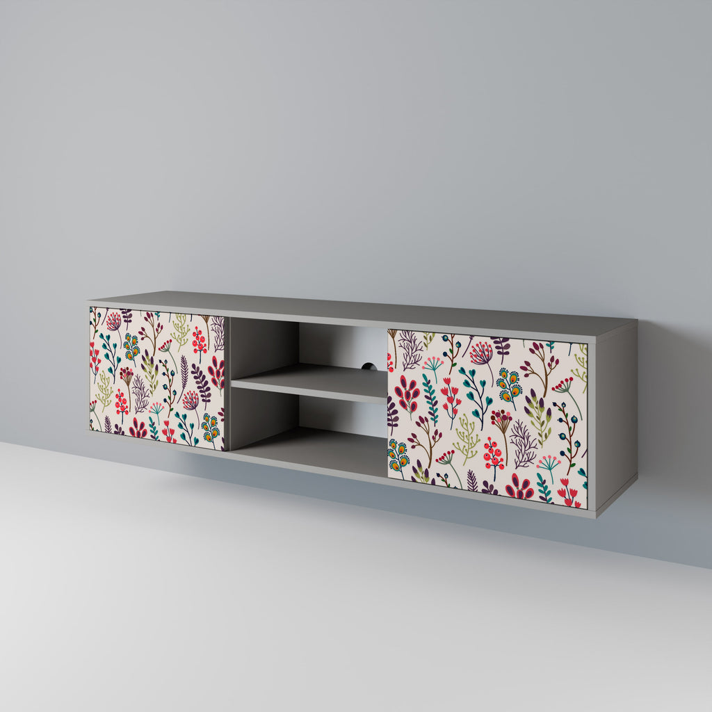 AUTUMN SUNDRIES Móvel de TV com 2 Portas em Acabamento Cinzento