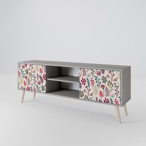 AUTUMN SUNDRIES Móvel de TV com 2 Portas em Acabamento Cinzento