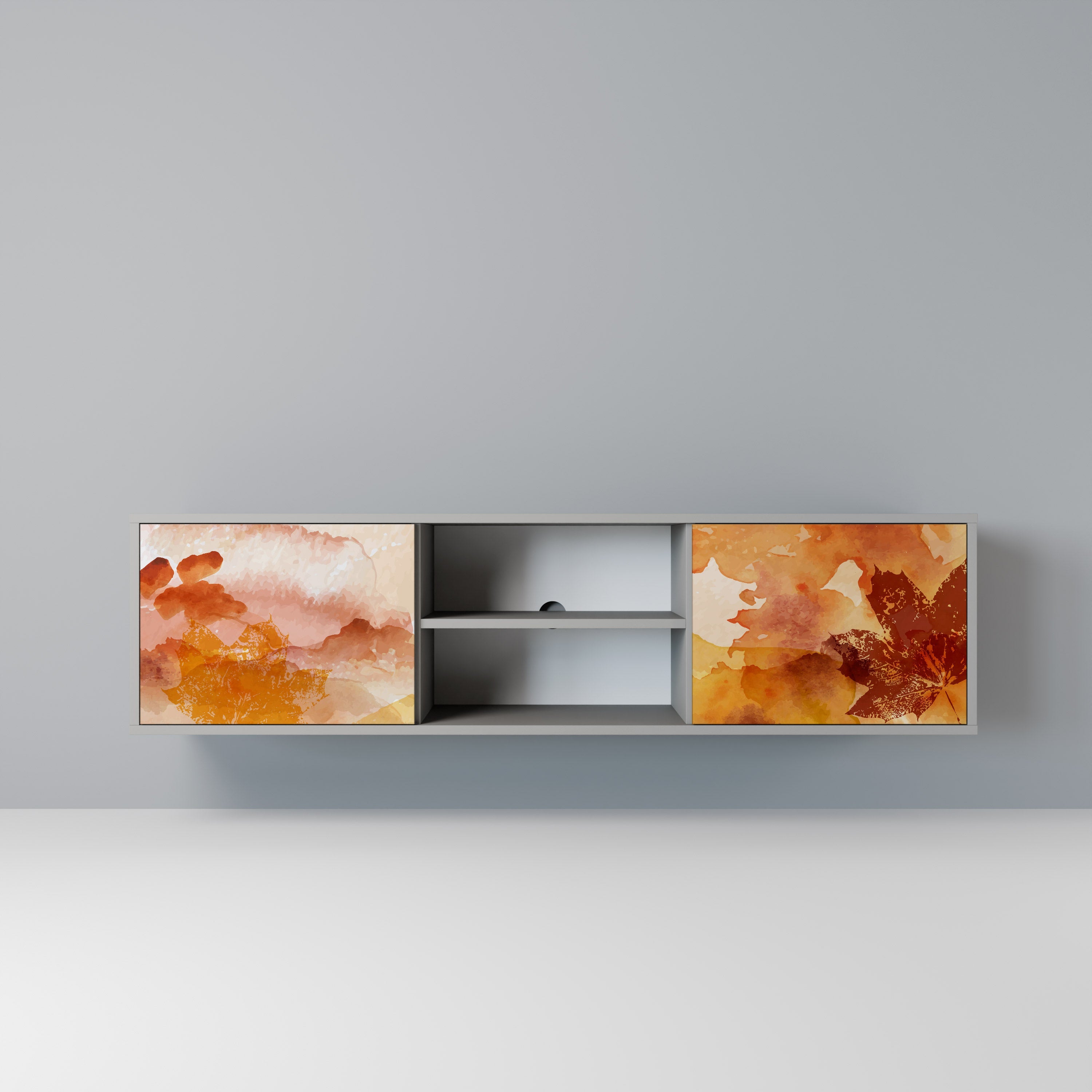 TRACES OF AUTUMN Móvel de TV com 2 Portas em Acabamento Cinzento