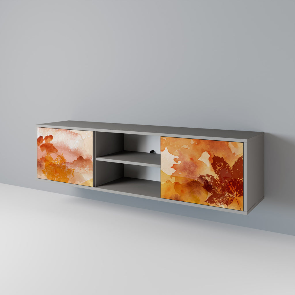 TRACES OF AUTUMN 2-Door TV Stand in Grey Finish