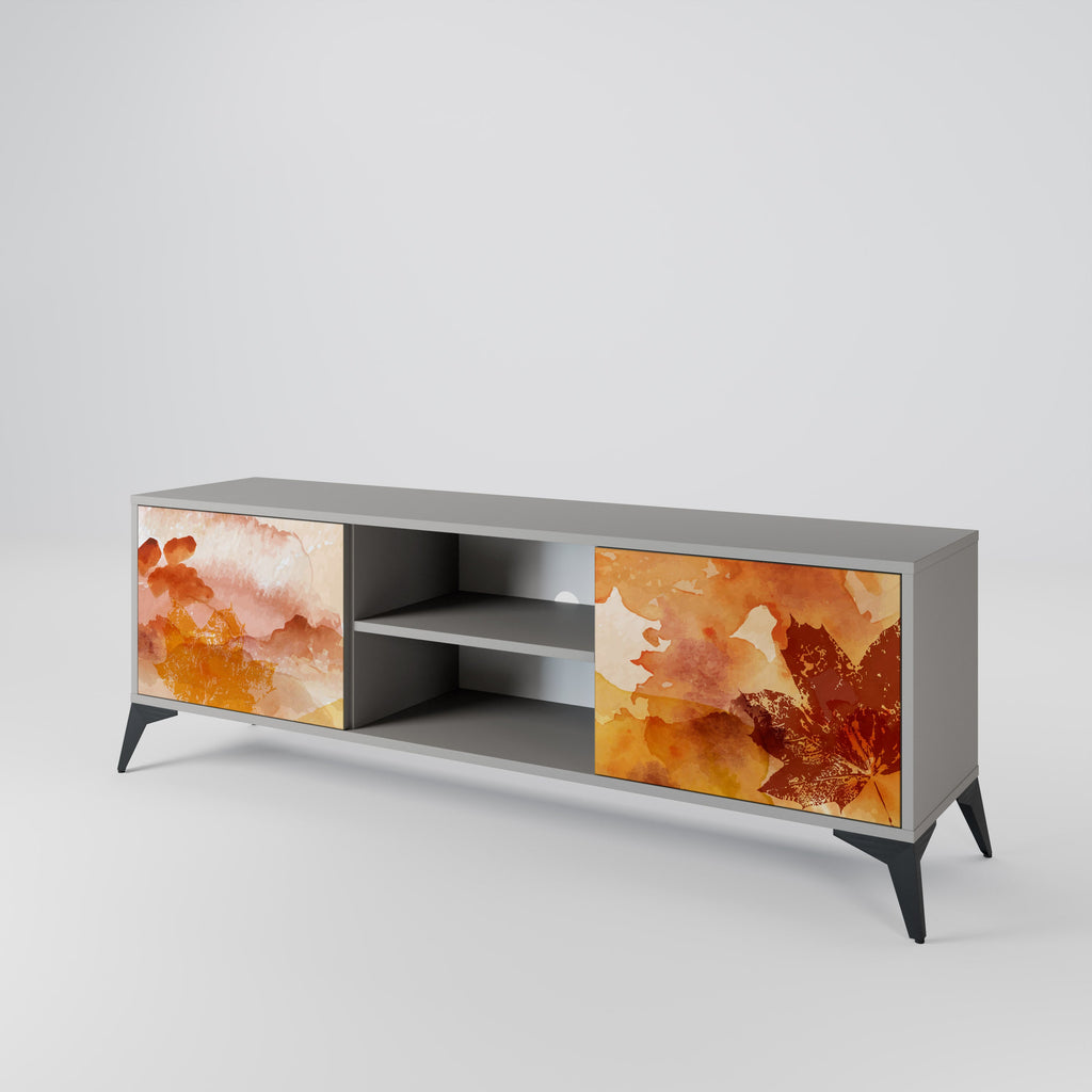 TRACES OF AUTUMN 2-Door TV Stand in Grey Finish