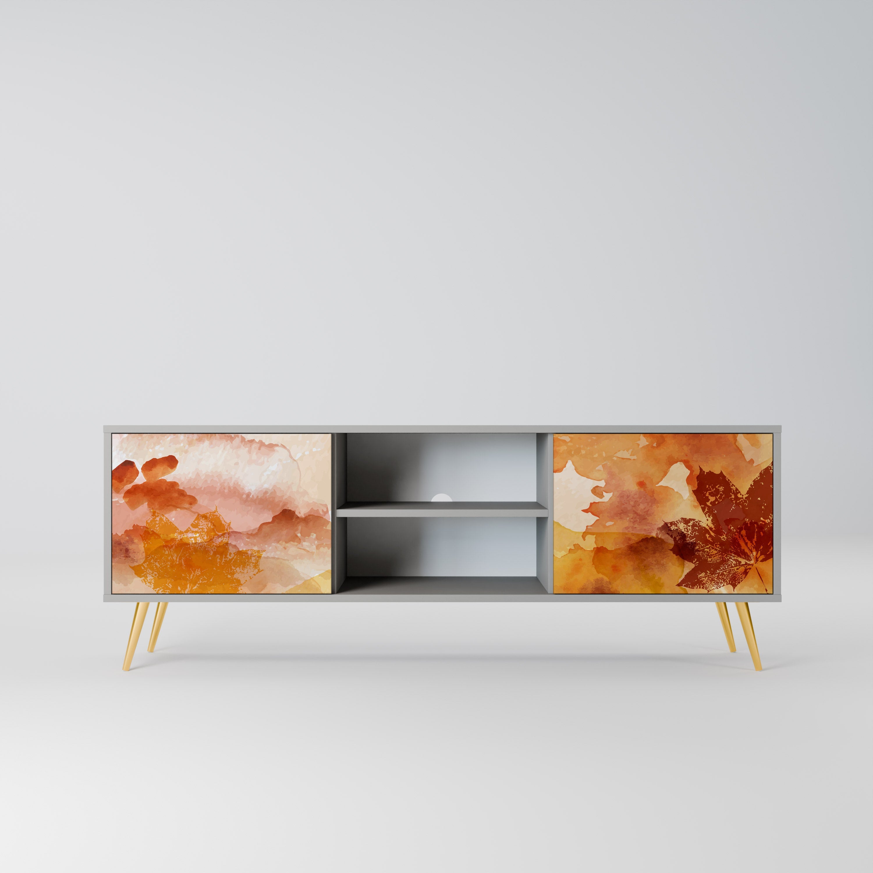 TRACES OF AUTUMN Móvel de TV com 2 Portas em Acabamento Cinzento