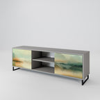 MORNING BY THE LAKE 2-Door TV Stand in Grey Finish
