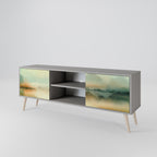 MORNING BY THE LAKE 2-Door TV Stand in Grey Finish