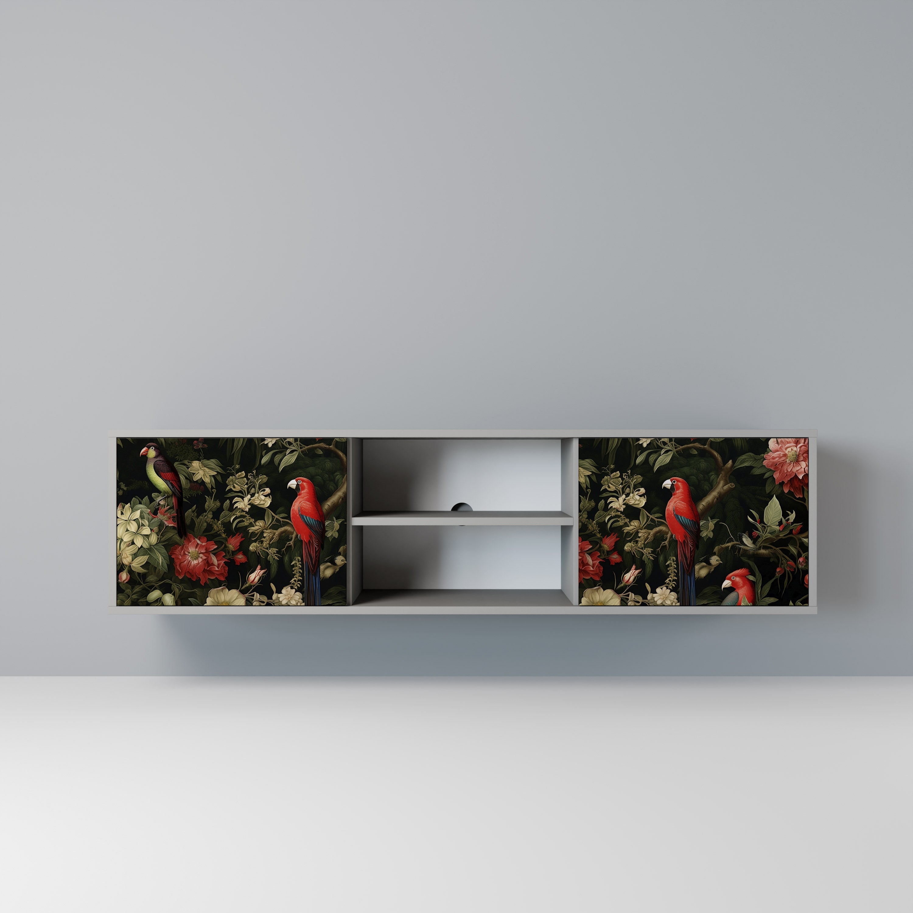 AVIAN GREENERY Móvel de TV com 2 Portas em Acabamento Cinzento