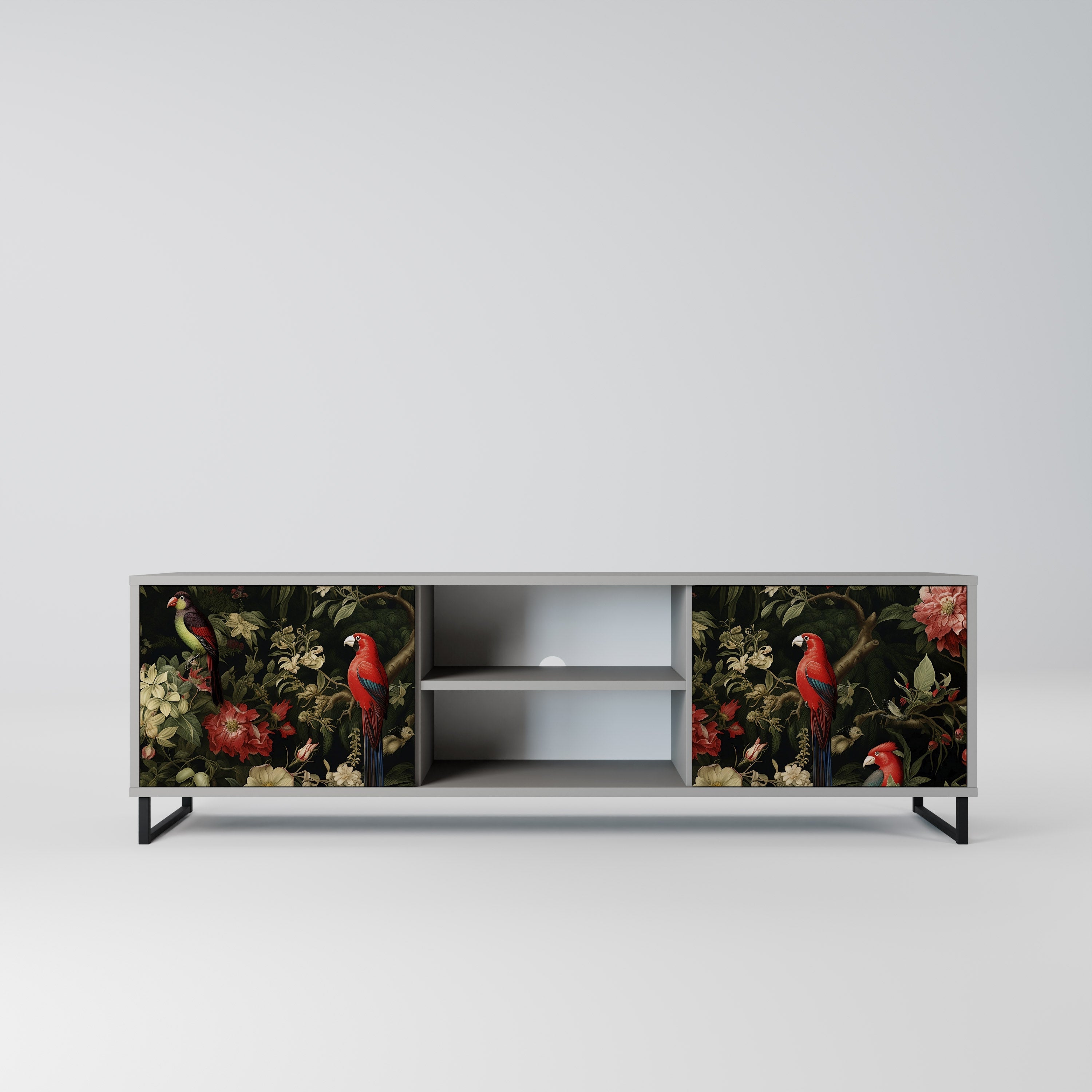 AVIAN GREENERY Móvel de TV com 2 Portas em Acabamento Cinzento