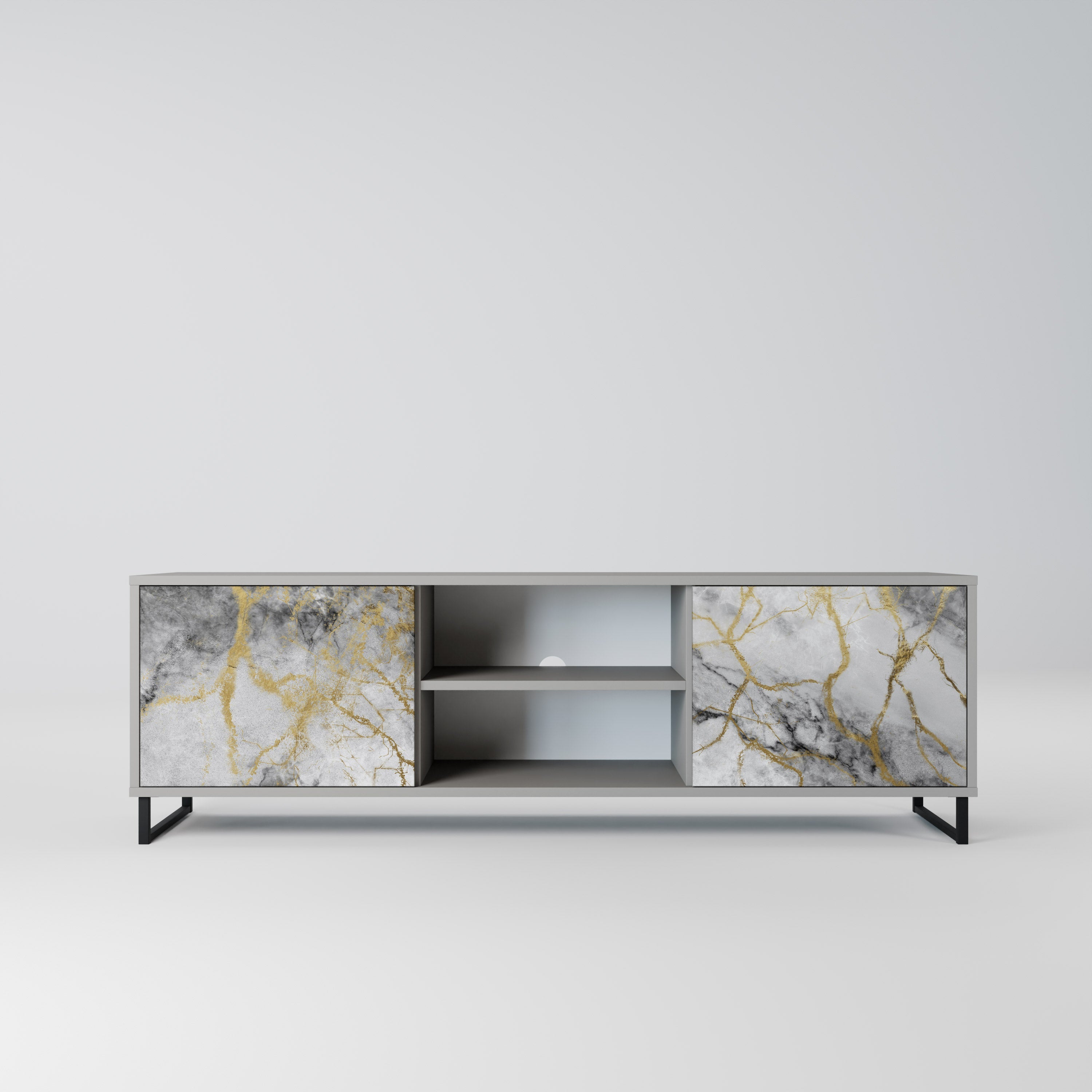 TIMELESS GLIDE Móvel de TV com 2 Portas em Acabamento Cinzento