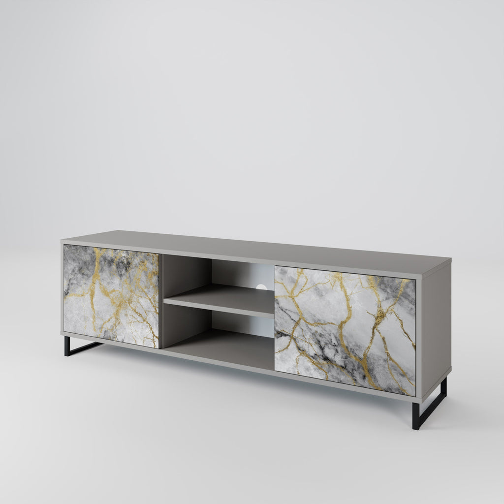 TIMELESS GLIDE Móvel de TV com 2 Portas em Acabamento Cinzento