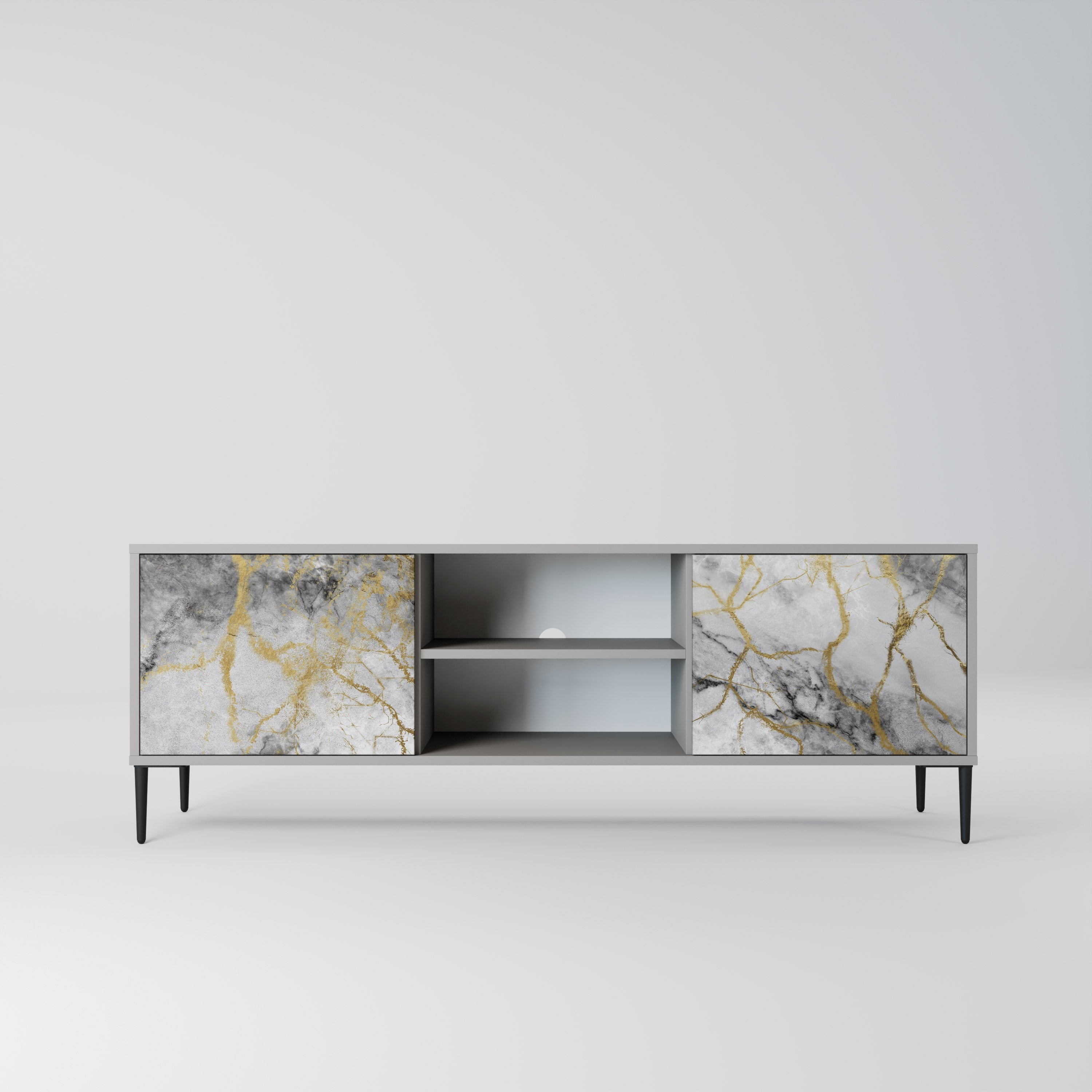 TIMELESS GLIDE Móvel de TV com 2 Portas em Acabamento Cinzento