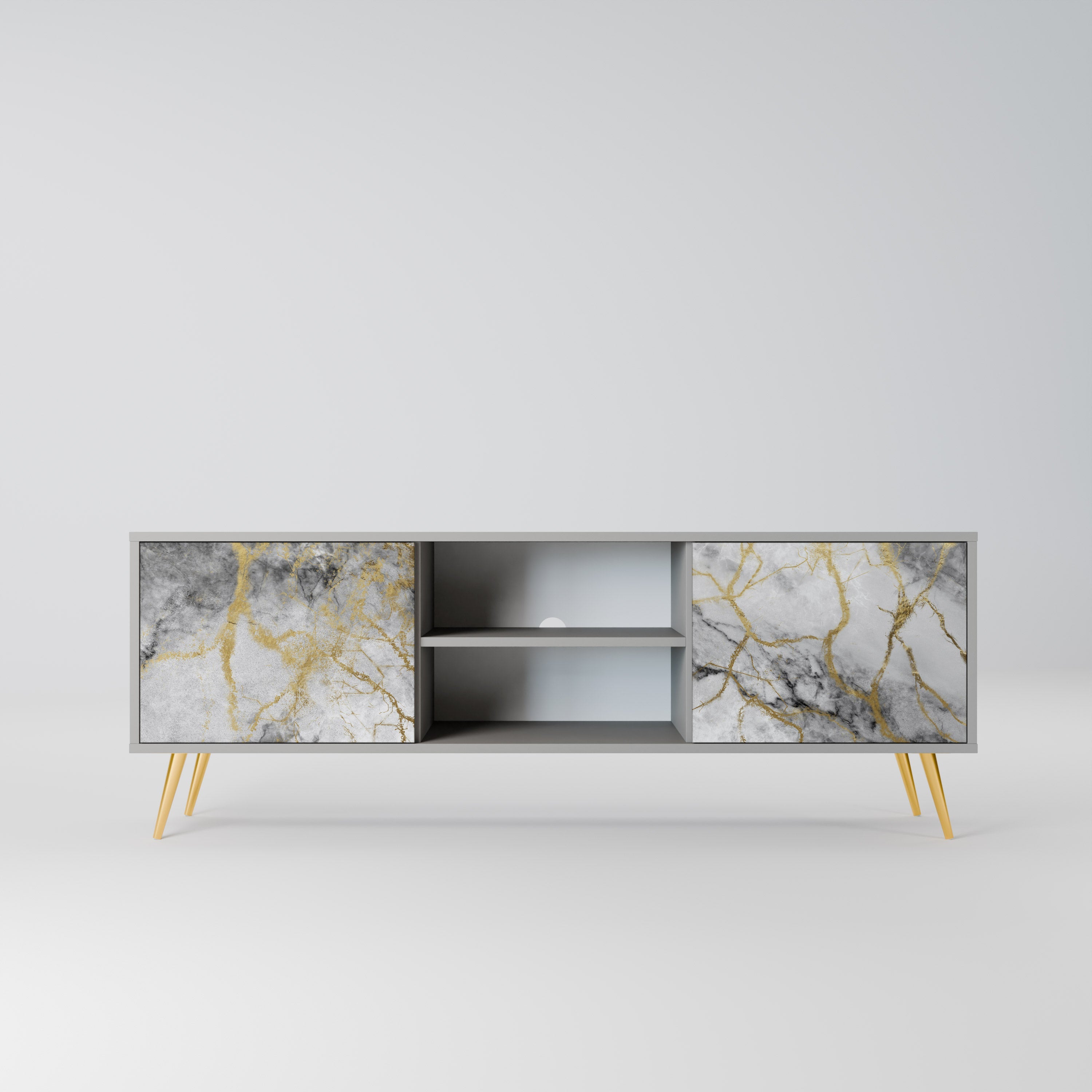 TIMELESS GLIDE Móvel de TV com 2 Portas em Acabamento Cinzento