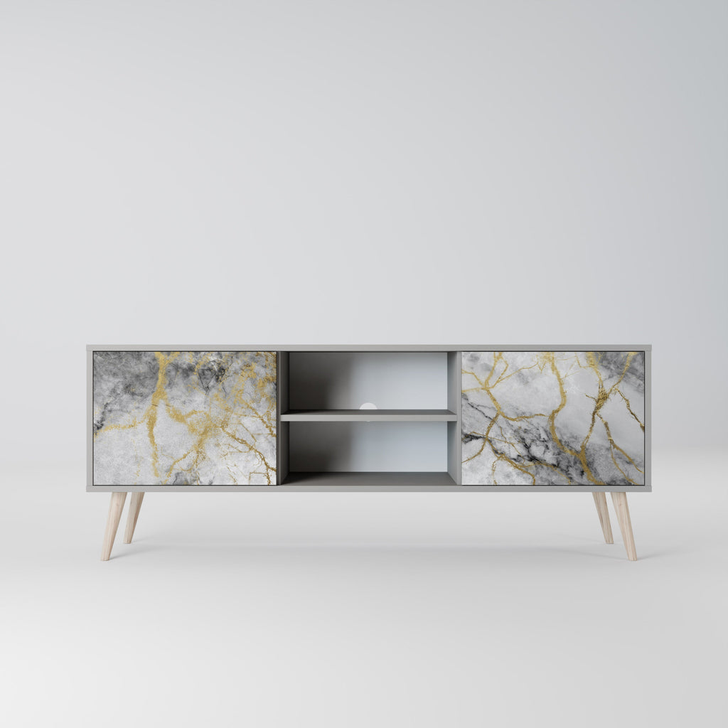 TIMELESS GLIDE Móvel de TV com 2 Portas em Acabamento Cinzento