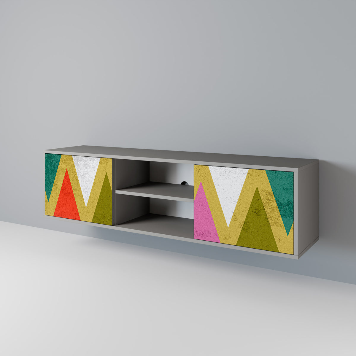 COLORFUL TRIANGLES Móvel de TV de 2 Portas