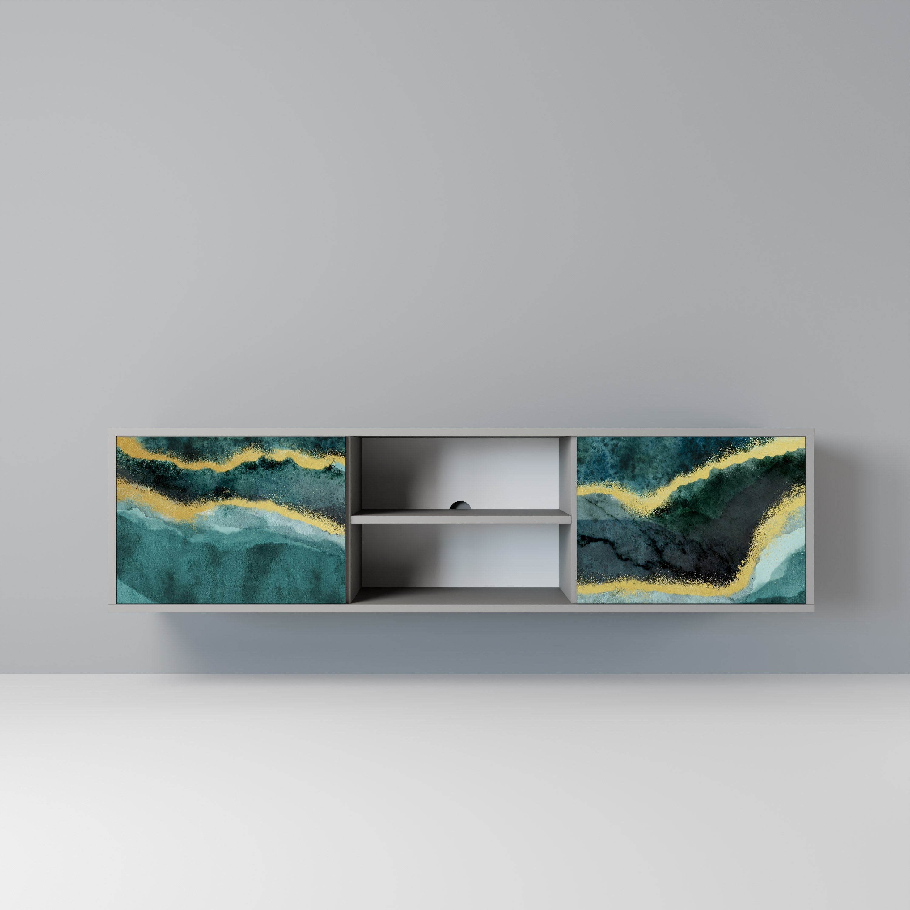 GOLDRUSH ODYSSEY Móvel de TV com 2 Portas em Acabamento Cinzento