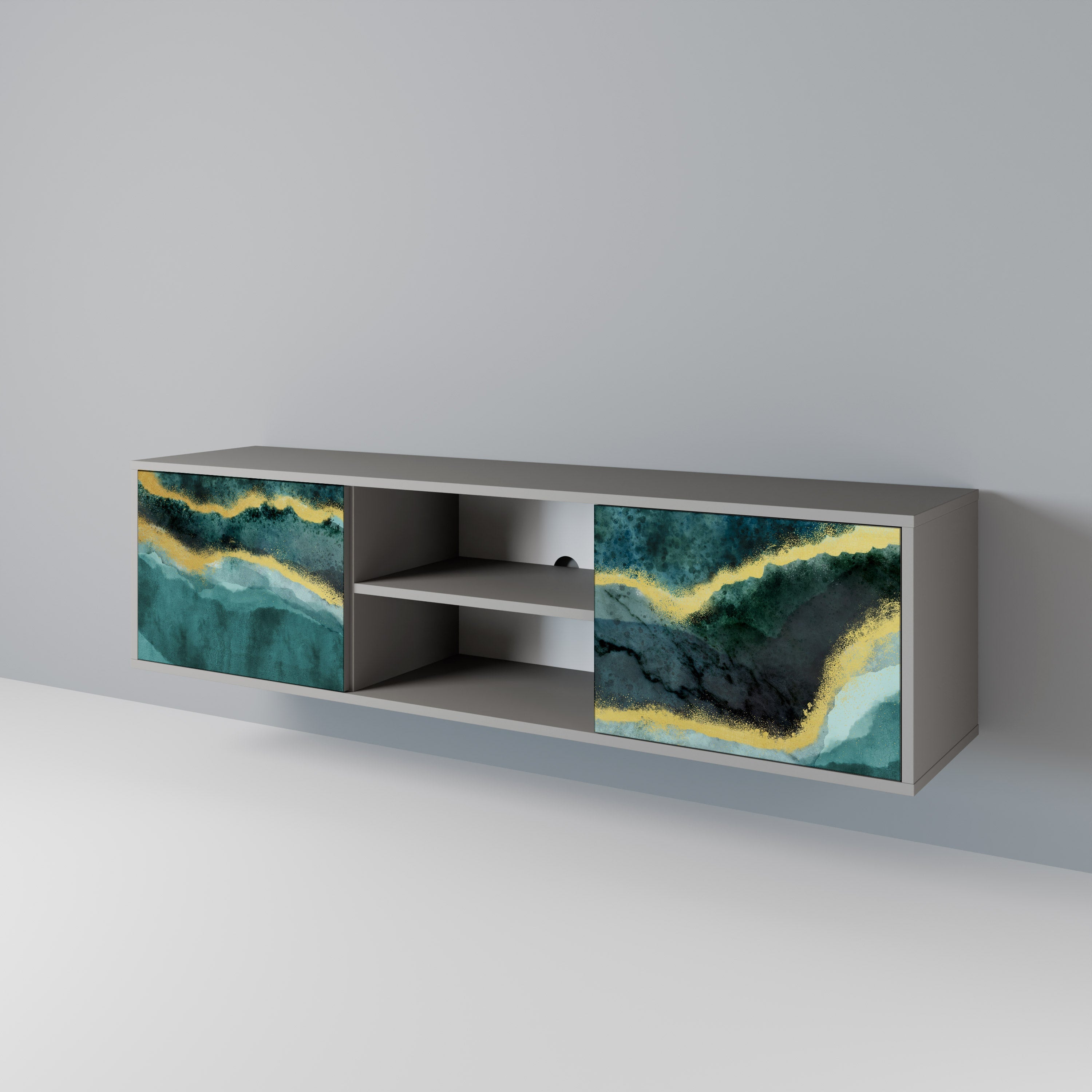 GOLDRUSH ODYSSEY Móvel de TV com 2 Portas em Acabamento Cinzento