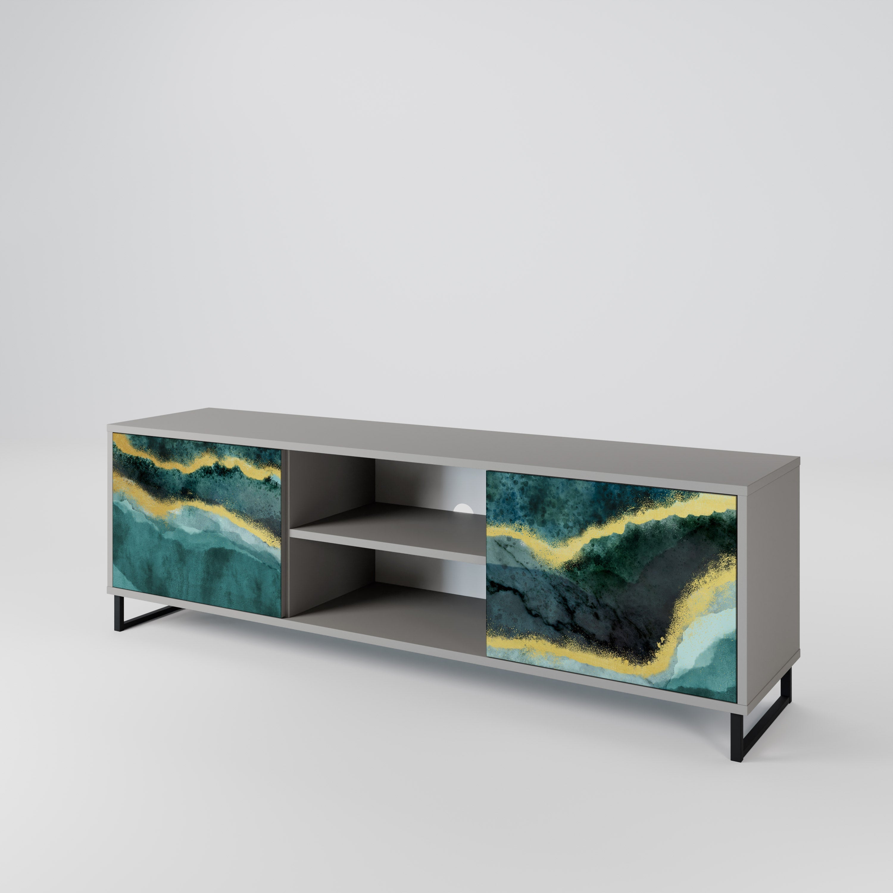 GOLDRUSH ODYSSEY Móvel de TV com 2 Portas em Acabamento Cinzento