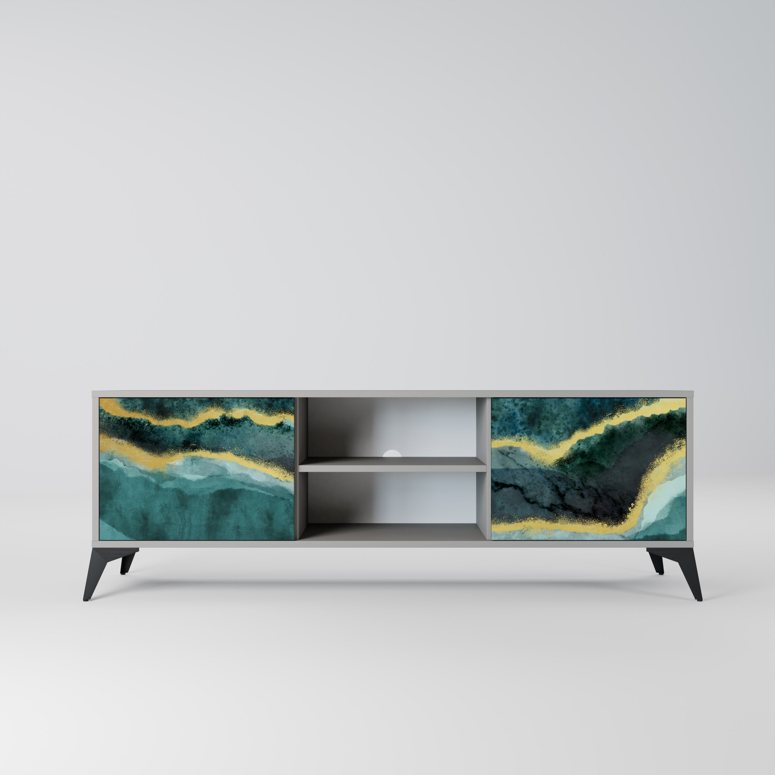 GOLDRUSH ODYSSEY Móvel de TV com 2 Portas em Acabamento Cinzento