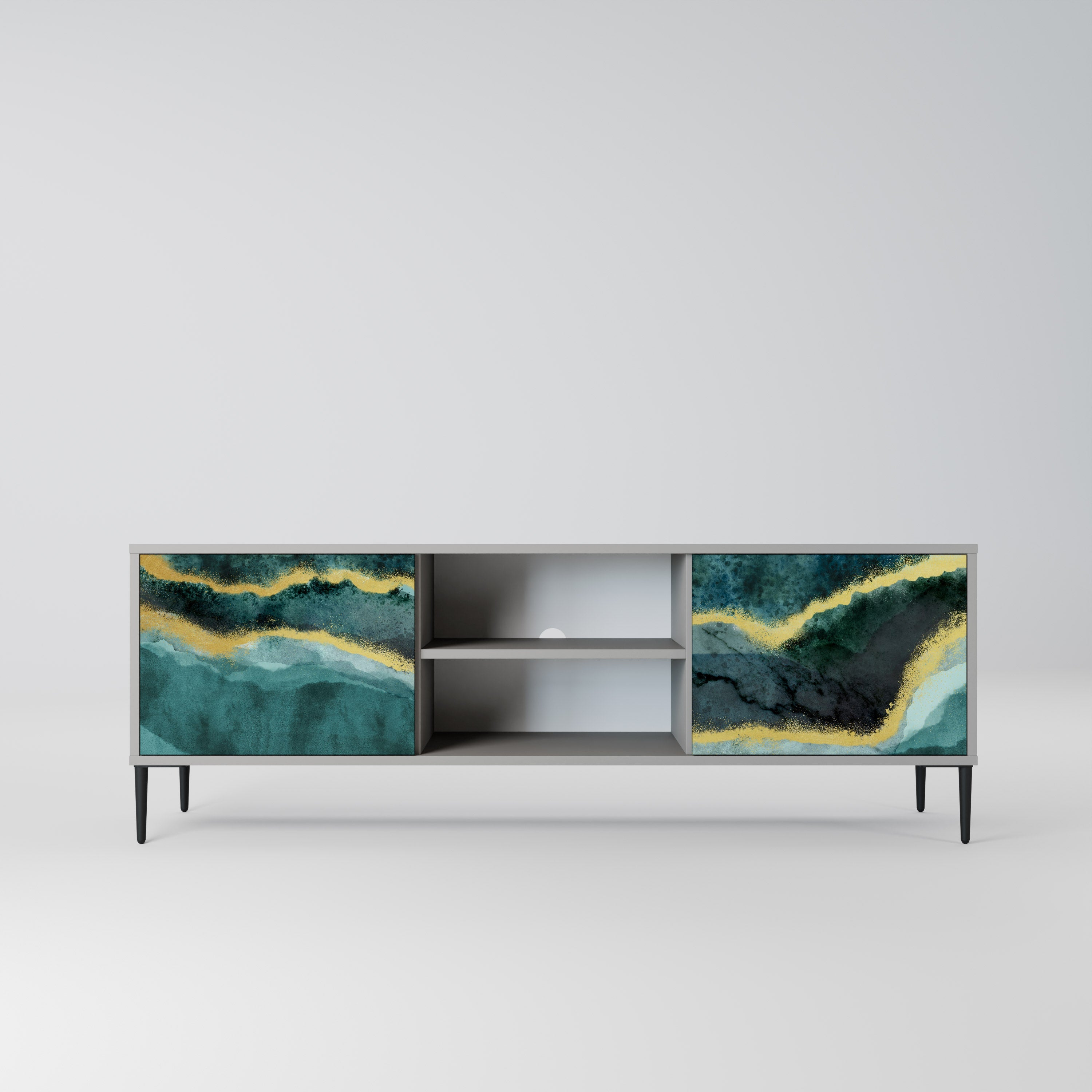 GOLDRUSH ODYSSEY Móvel de TV com 2 Portas em Acabamento Cinzento