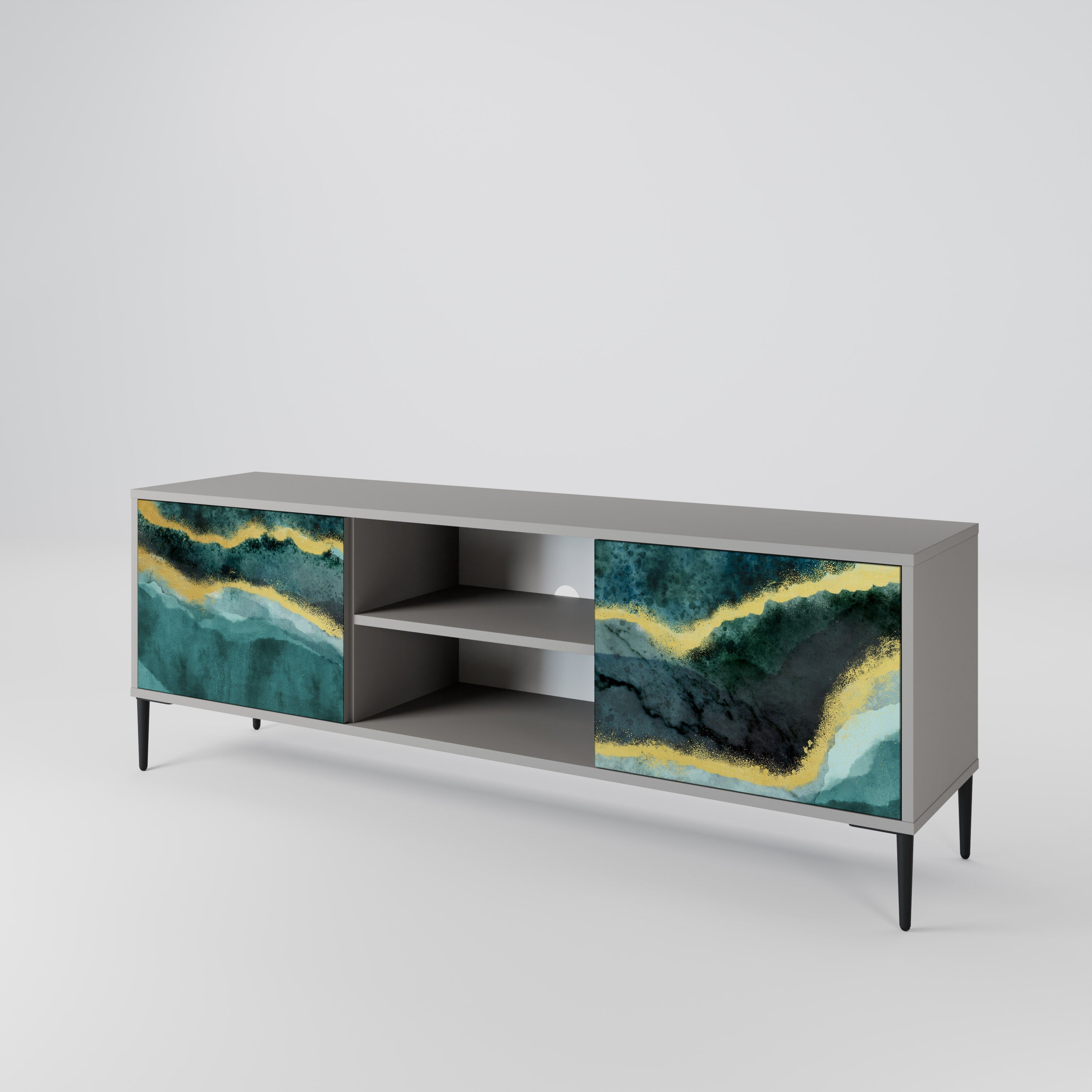 GOLDRUSH ODYSSEY Móvel de TV com 2 Portas em Acabamento Cinzento