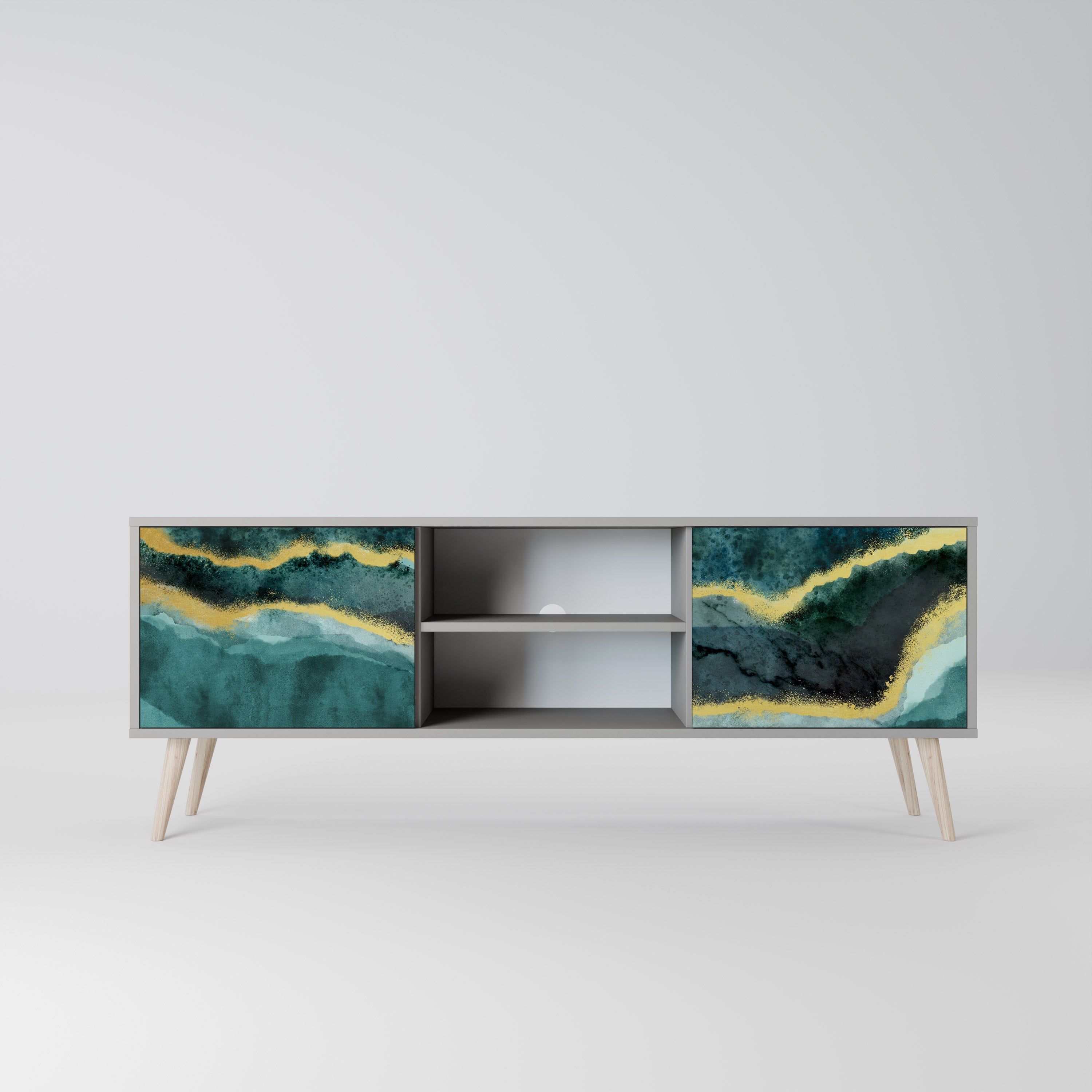 GOLDRUSH ODYSSEY Móvel de TV com 2 Portas em Acabamento Cinzento