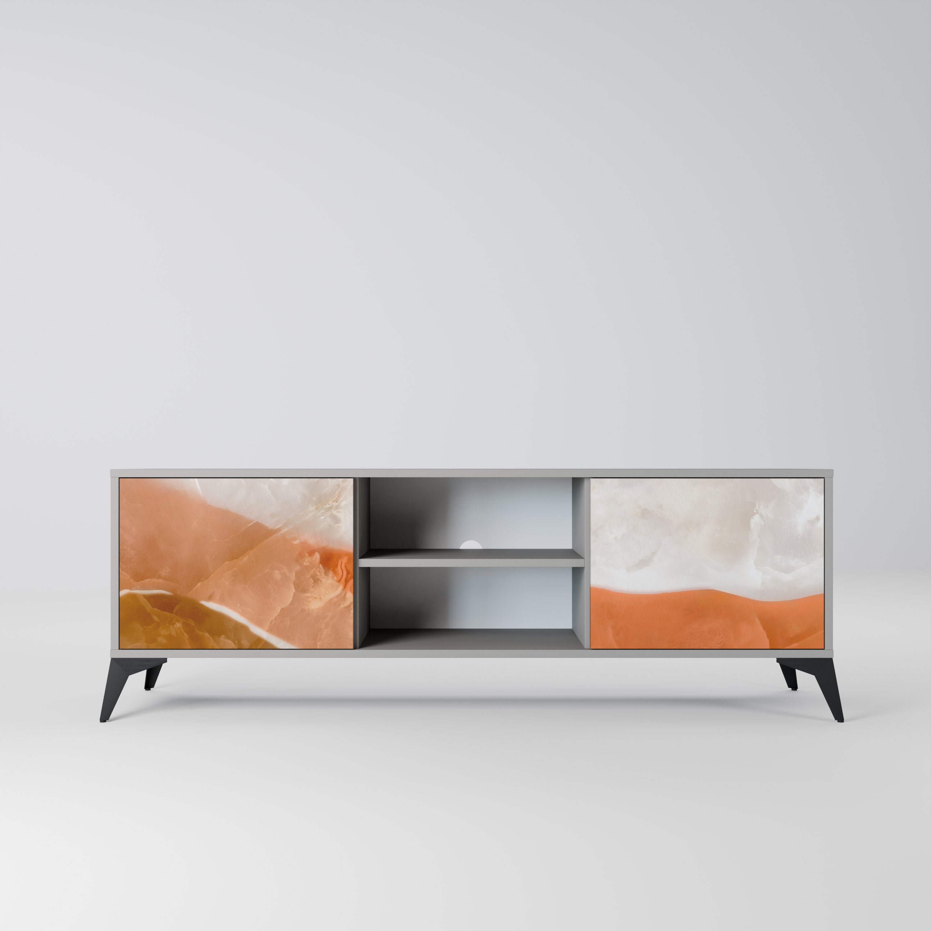 SANDHILLS SPLENDOUR Móvel de TV com 2 Portas em Acabamento Cinzento