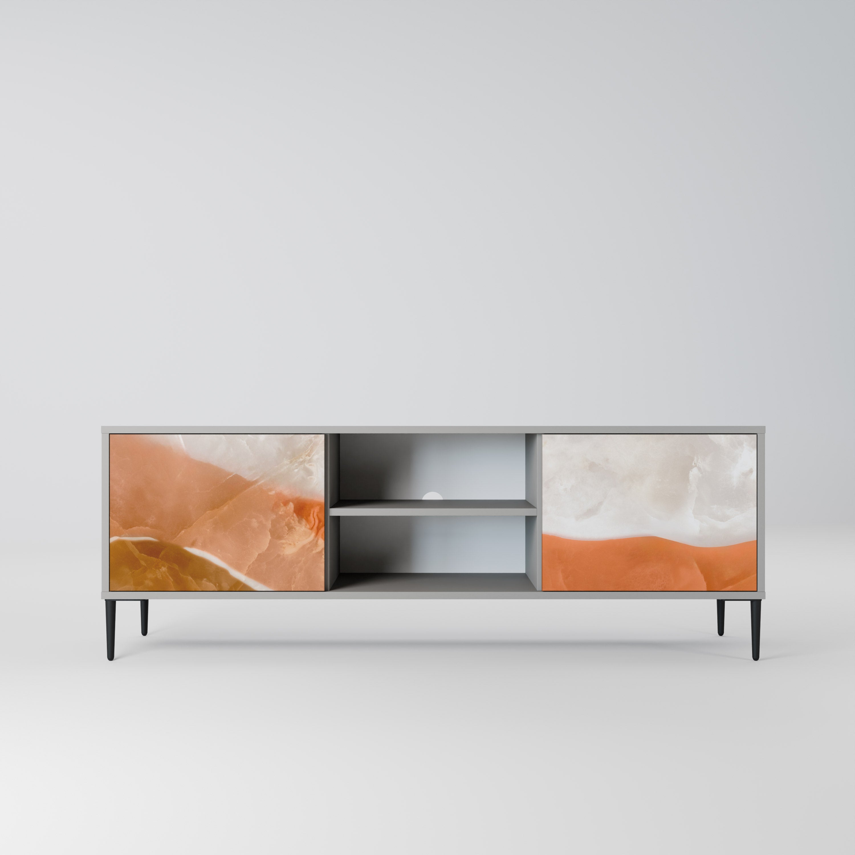 SANDHILLS SPLENDOUR Móvel de TV com 2 Portas em Acabamento Cinzento